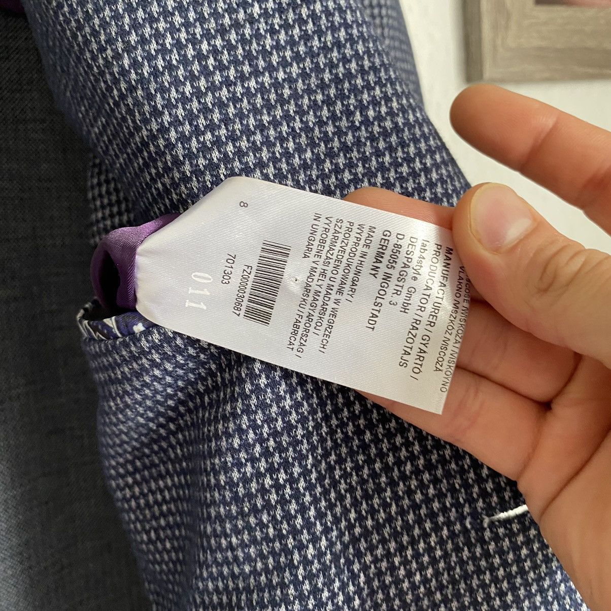 Suitsupply Blazer Louis Copeland Gray/Purple Size 50L - 14 Thumbnail