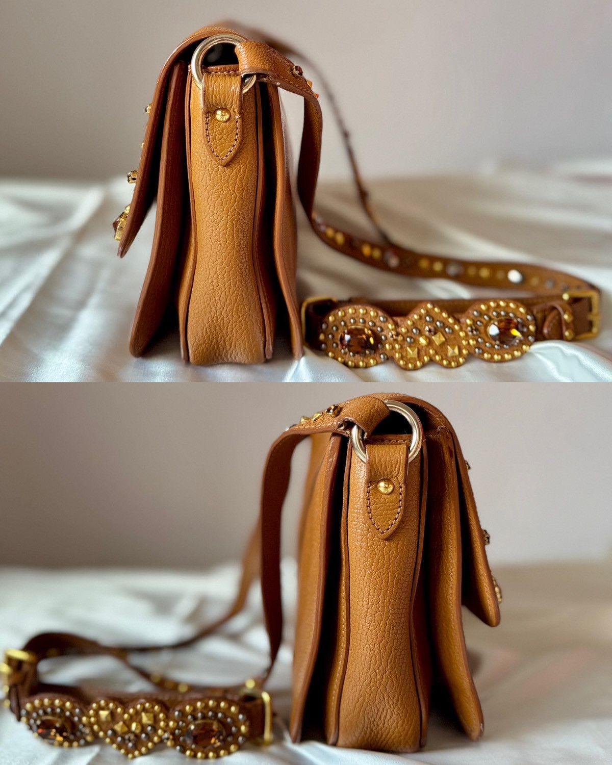 Miu Miu Authentic MIU MIU Madras Brown Crystals Crossbody Sling Bag Size ONE SIZE - 10 Thumbnail
