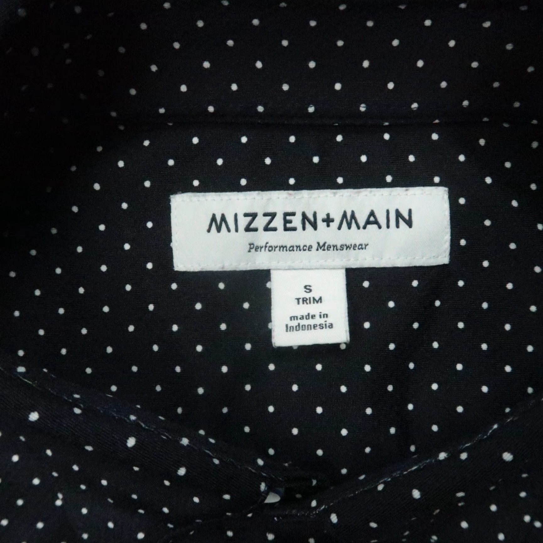Mizzen+Main Mizzen Main Shirt Mens Small Blue White Performance Trim Polka Dot Short Sleeve Size US S / EU 44-46 / 1 - 3 Thumbnail
