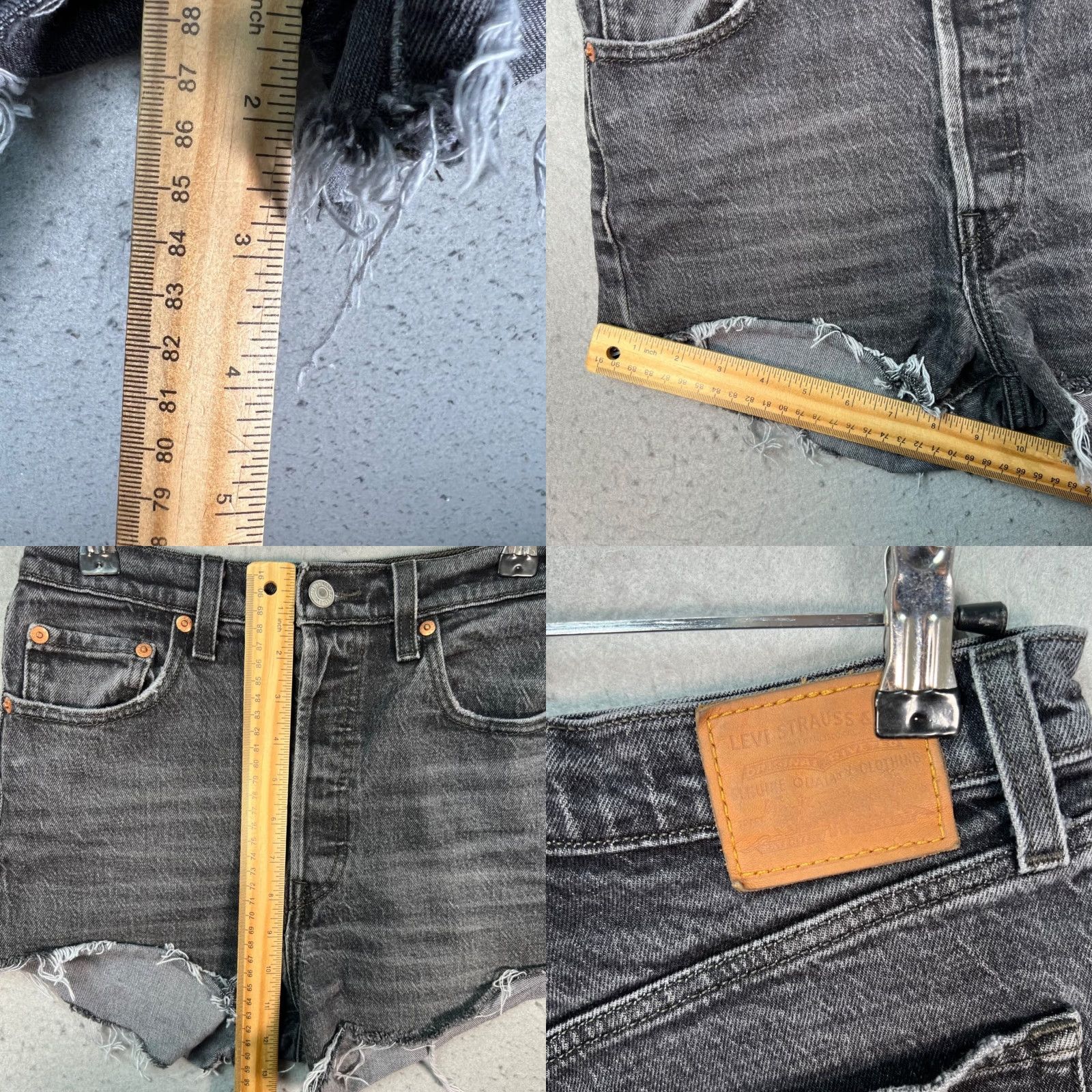 Levi's Levi's Womens Size 26 Ribcage High-Waisted Black Denim Cut-Off Shorts Shirt/Fashion Size 26" / US 2 / IT 38 - 8 Thumbnail