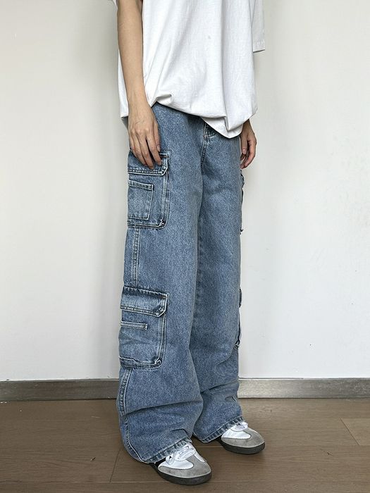 Jeans De Hip Hop Masculino Y2K Baggy Vintage Cruzamentos De Jeans Impressos  De Calça De Carga De Skate De Cintura Alta (Color : Blue, Size : X-Large)