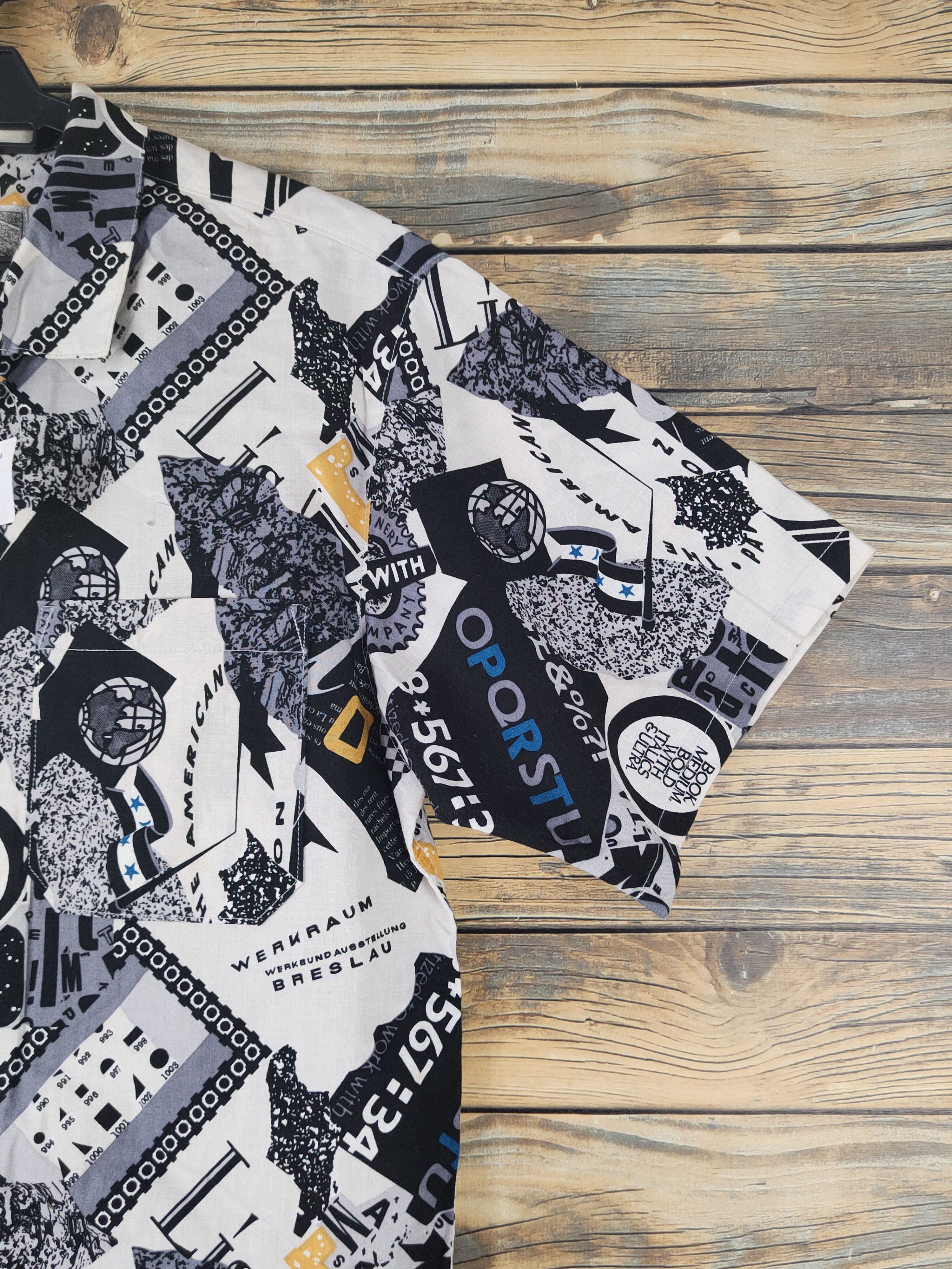 Vintage DL Rally Boy Black White Short Sleeve Button Up Shirts #1676 Size US S / EU 44-46 / 1 - 6 Thumbnail