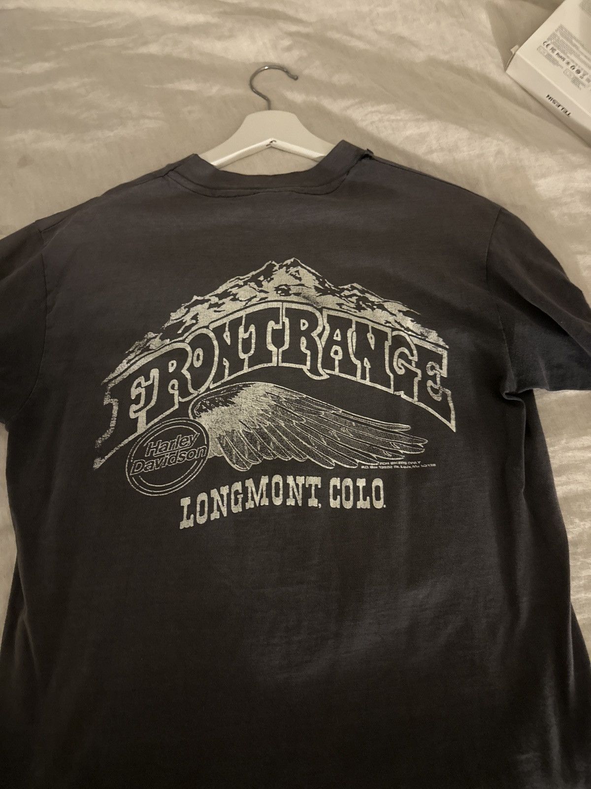 image of Vintage Harley Davidson Tee in Grey, Men's (Size Large)