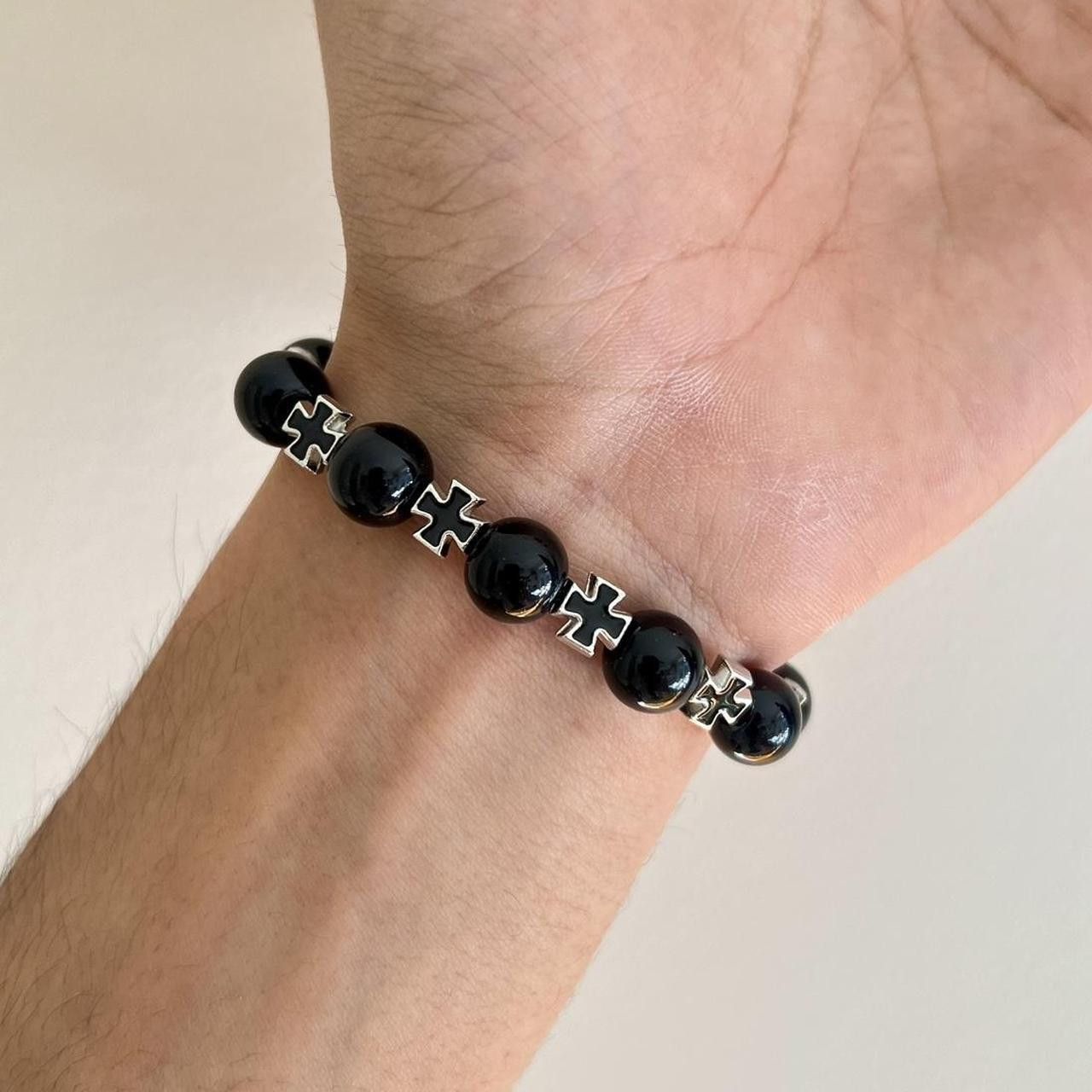 Other y2k style 8ball beaded black and white cross bracelet Size ONE SIZE - 3 Thumbnail