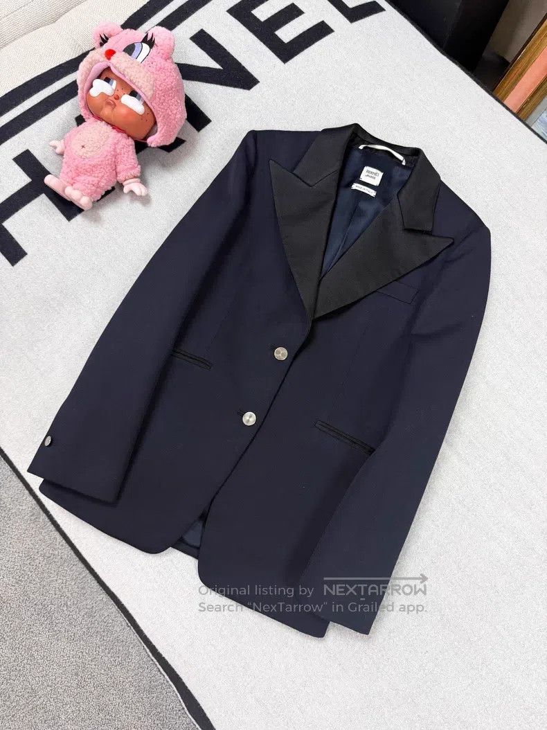 Hermes Hermes Navy and Black Wool Blazer with Lapel Size XS / US 0-2 / IT 36-38 - 1 Thumbnail