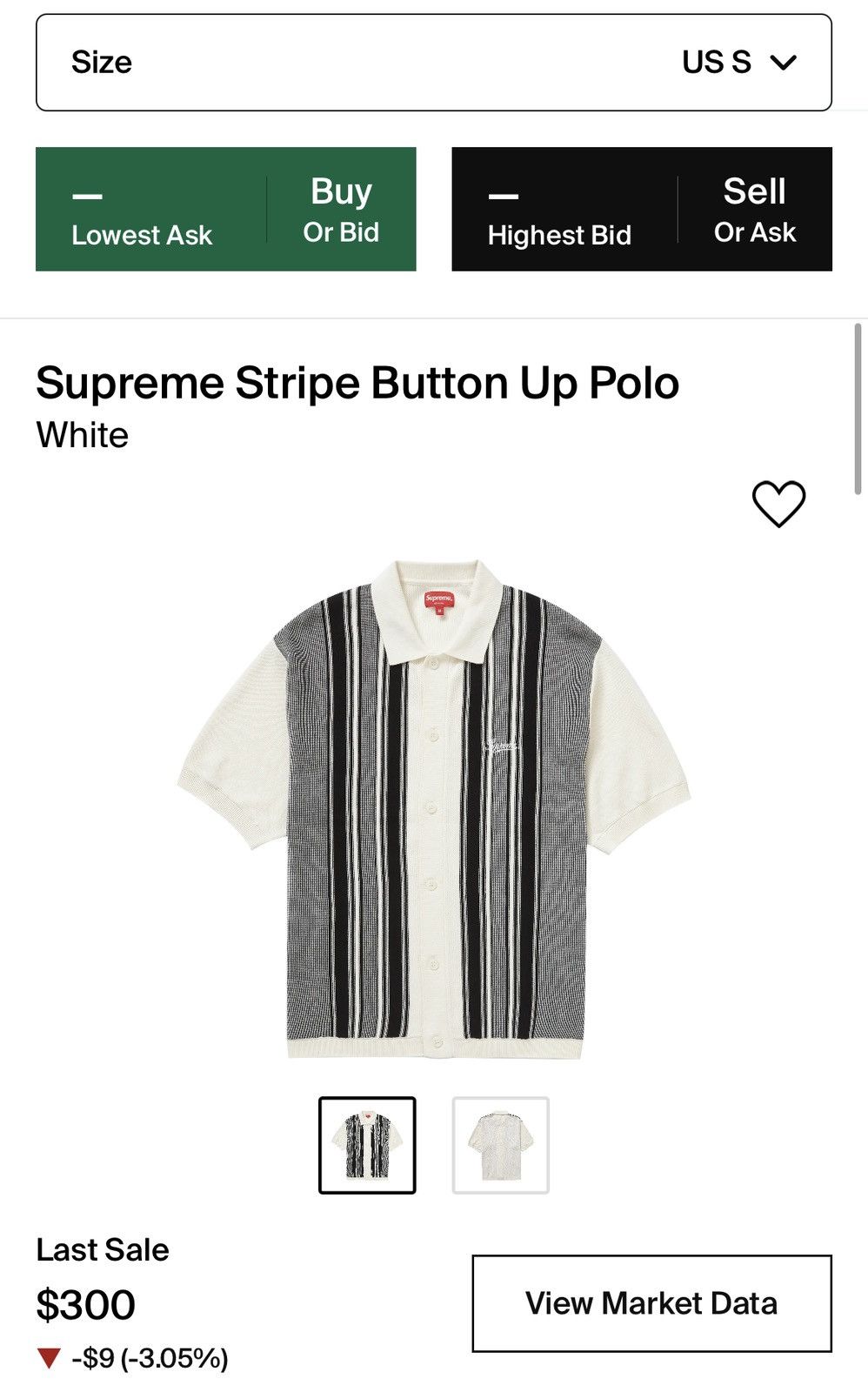 Supreme Supreme Stripe Button Up Polo White Small Size US S / EU 44-46 / 1 - 5 Thumbnail