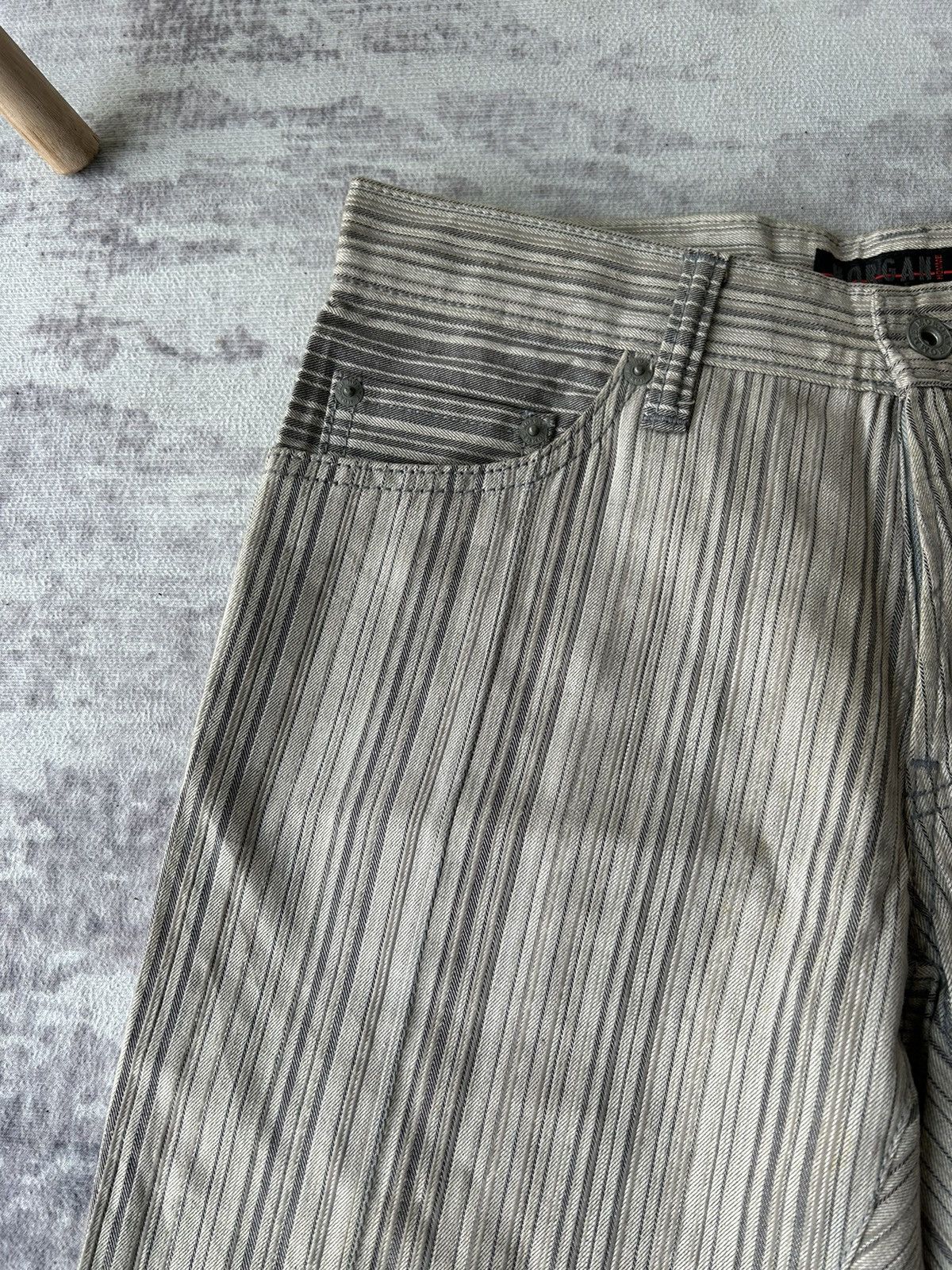 If Six Was Nine Morgan Homme Flared Stripe Pants Size US 29 - 6 Thumbnail