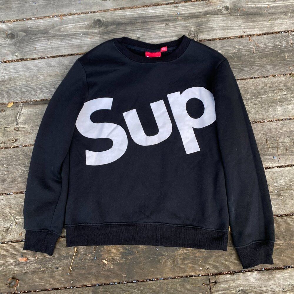 Supreme FW13 Supreme Sup Logo Crewneck Sweater Black Box Logo Large Size US L / EU 52-54 / 3 - 2 Thumbnail
