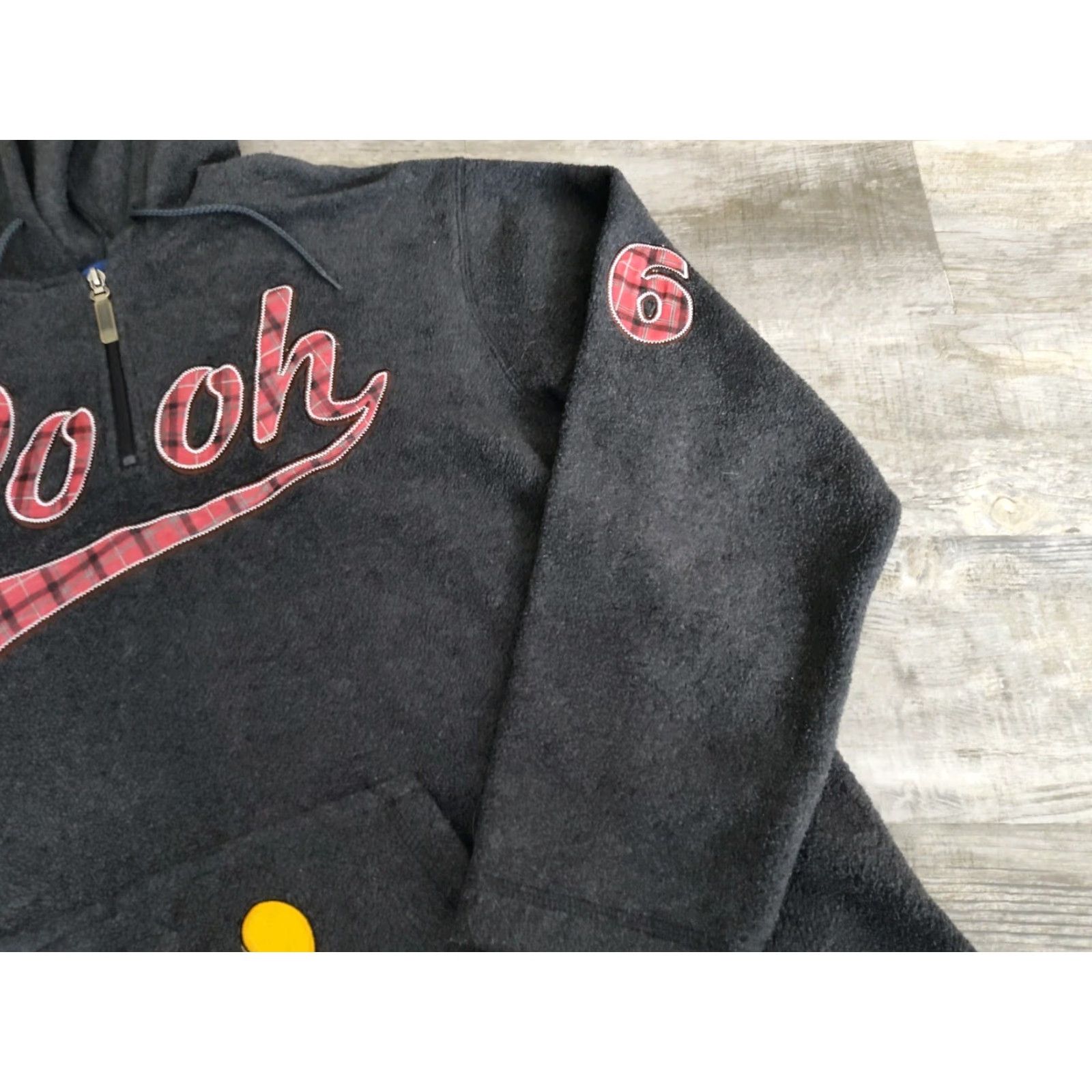 Disney VINTAGE Disney Winnie the Pooh Hoodie Womens L Gray Fleece 1/4 Zip Long Sleeve Activewear Size L / US 10 / IT 46 - 4 Thumbnail