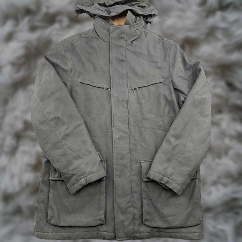 Vintage Boggi Milano Army Style Jacket Coat Mens Large Black Quilted Lining Hood M65 Size US L / EU 52-54 / 3 - 1 Thumbnail