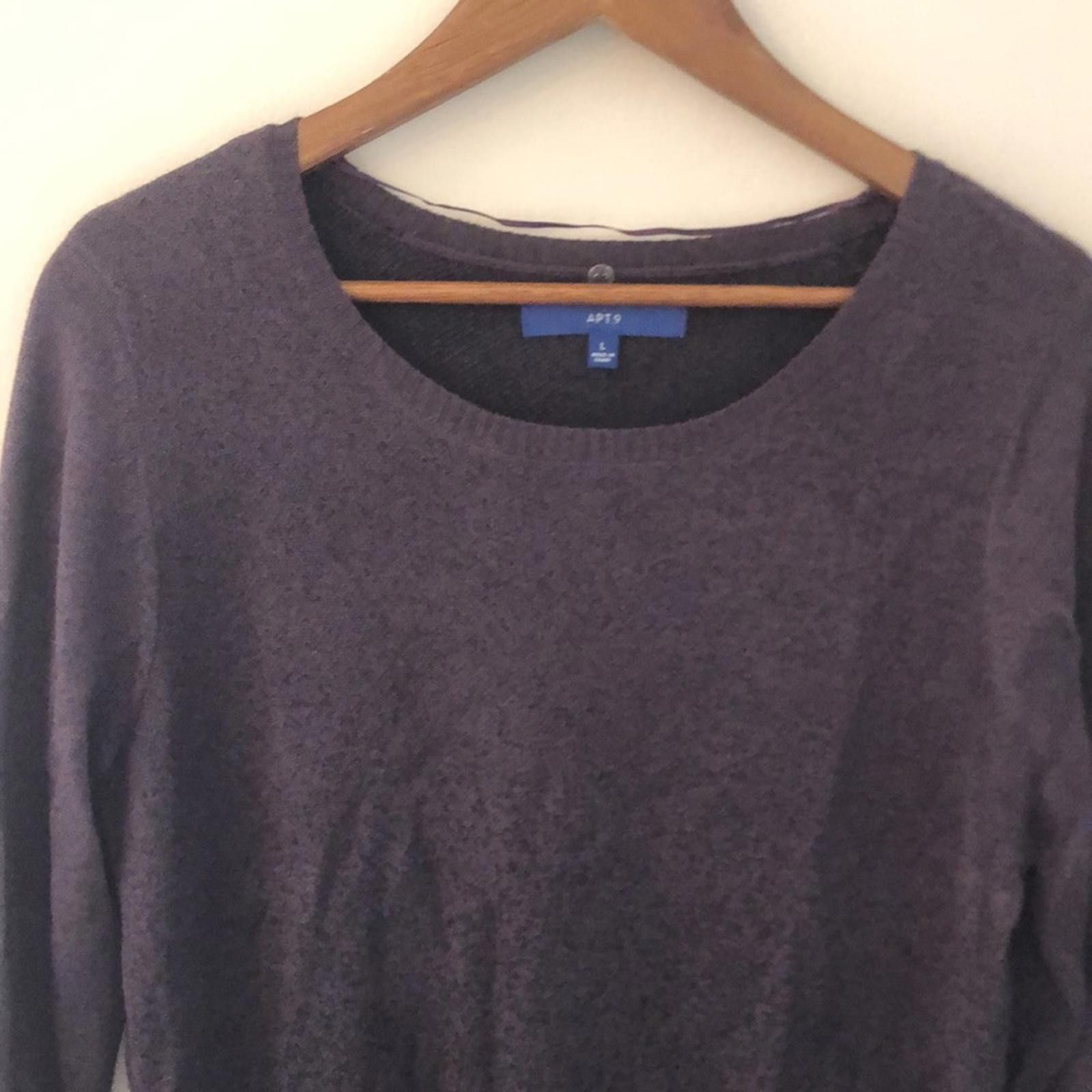 Apt. 9 Apt. 9 Dark Purple black metallic midi Sweater dress SZ LG Size US L / EU 52-54 / 3 - 3 Thumbnail