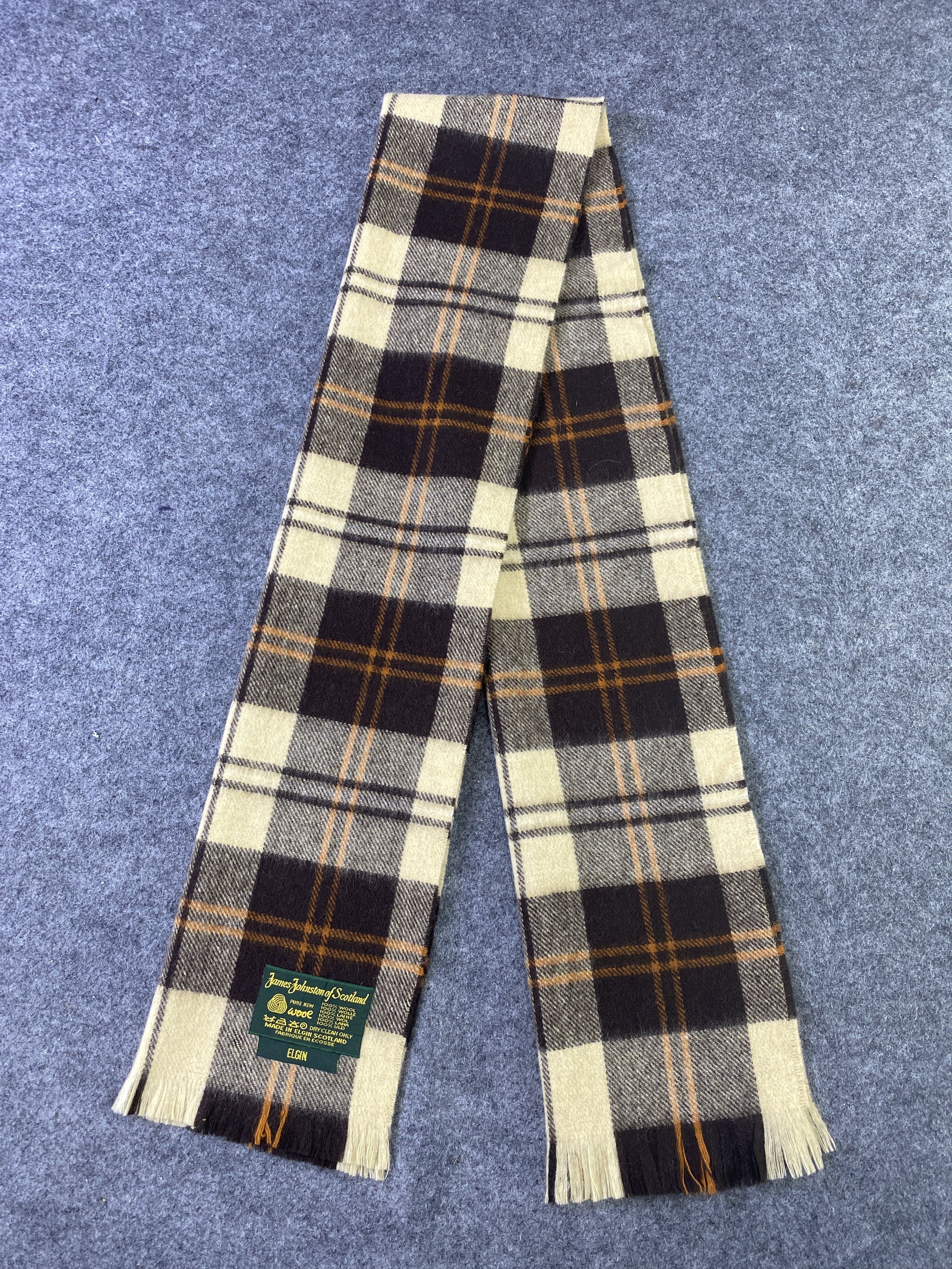 Vintage JAMES JOHNSTON IF SCOTLAND Scarf / Muffler / Neckwear -T798 Size ONE SIZE - 4 Thumbnail