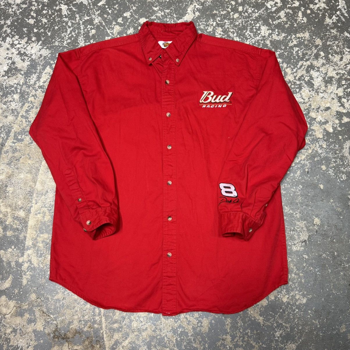 NASCAR Vintage Budweiser Racing Red Botton Up Nascar Shirt Size US XL / EU 56 / 4 - 1 Thumbnail