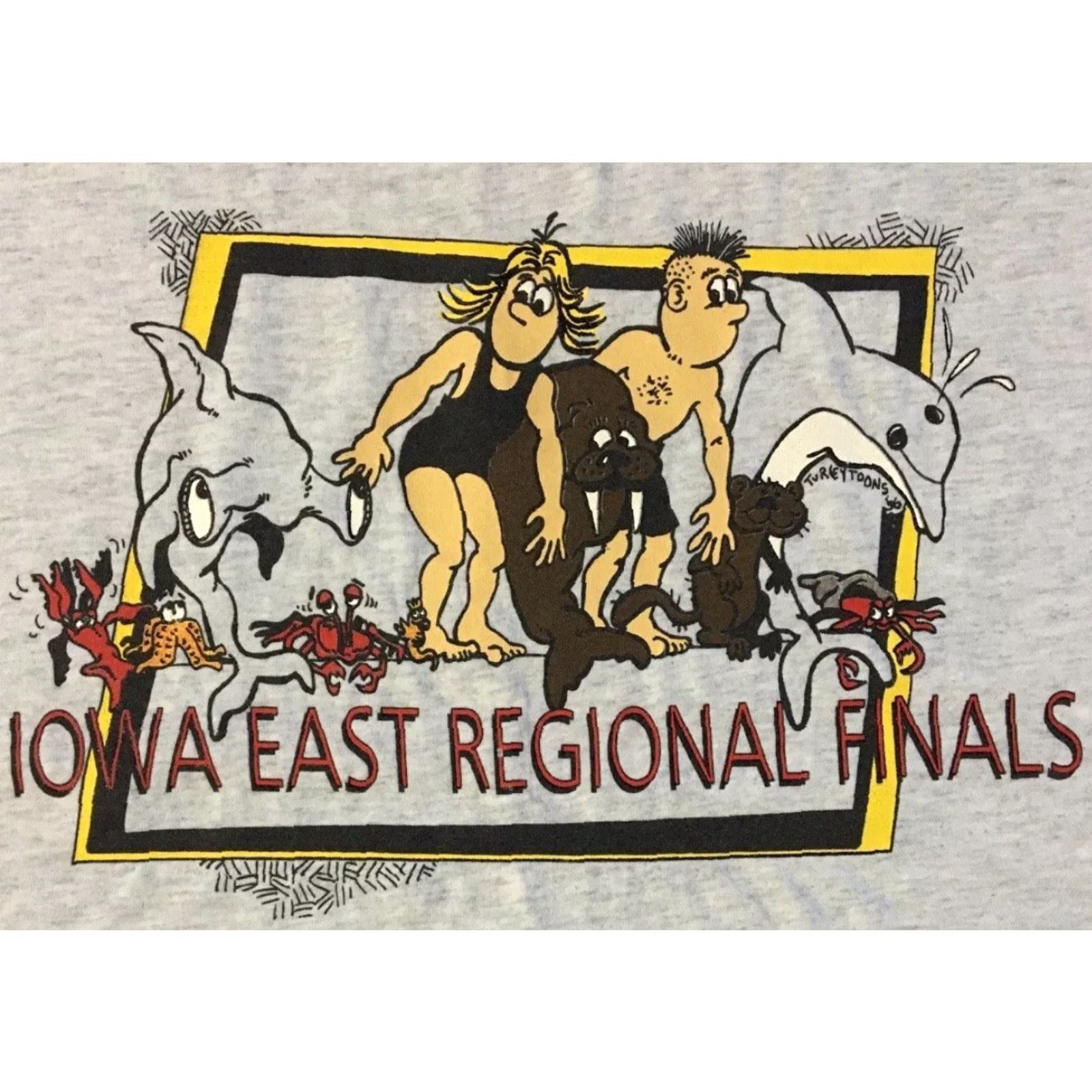 Vintage VINTAGE 90s Iowa Swim Finals Faded Shirt XL Gray Short Sleeve Men Single Stitch Tee Beach Grunge 80s 90s Retro Sports USA Humor Size US XL / EU 56 / 4 - 3 Thumbnail