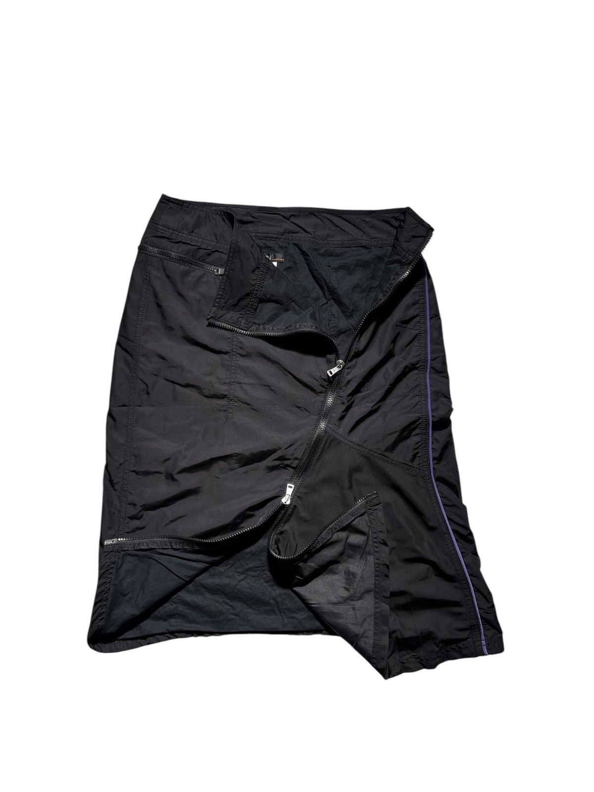 Japanese Brand Marc Cain Avant Garde Nylon Skirt Asymmetrical Zip Front Size 32" / US 10 / IT 46 - 2 Thumbnail