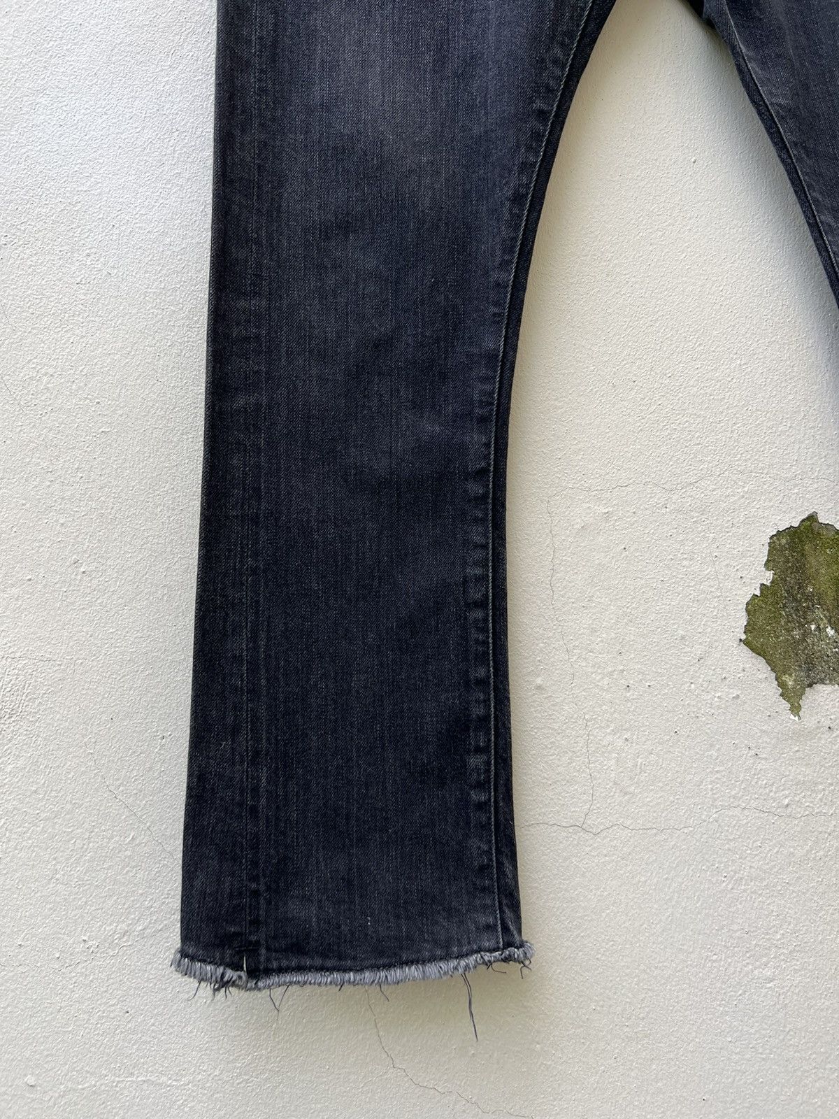 Bukht Bukht Japan Faded Black Selvedge Denim Cropped Flare Jeans Size US 30 / EU 46 - 9 Thumbnail