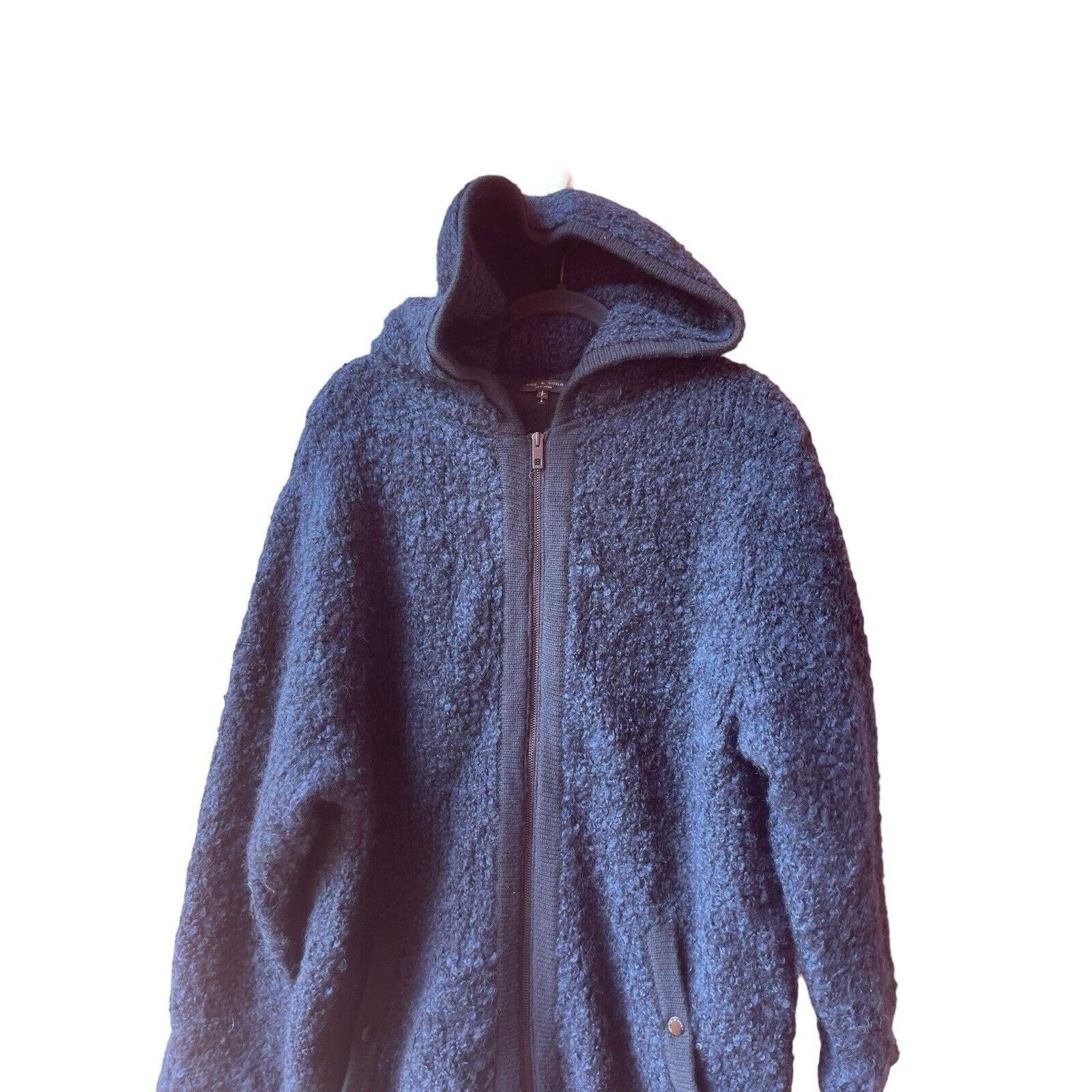 Rag & Bone Rag & Bone Womens Adele Sweater Coat Hooded Navy Blue Sz:S Size S / US 4 / IT 40 - 3 Thumbnail