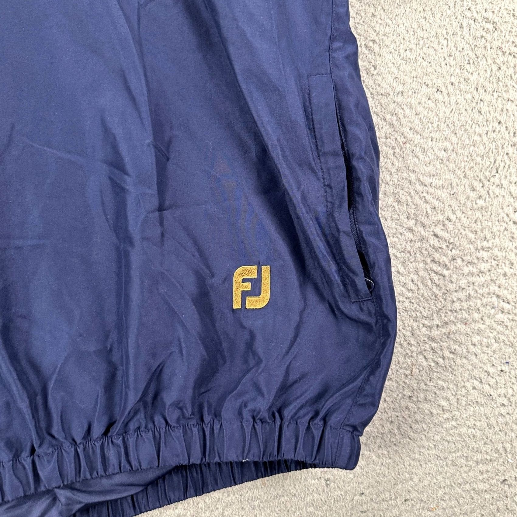 Footjoy FootJoy Mens Pullover Jacket Blue V-Neck Long Sleeve Pocket Zip 100% Polyester Outdoor Golf Size US L / EU 52-54 / 3 - 6 Thumbnail
