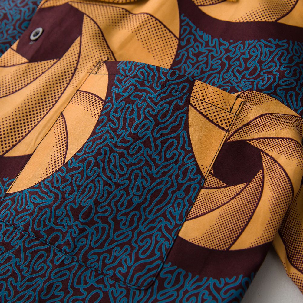 Other African Wax Print Men Shirt Short Sleeves Summer Size US M / EU 48-50 / 2 - 5 Thumbnail