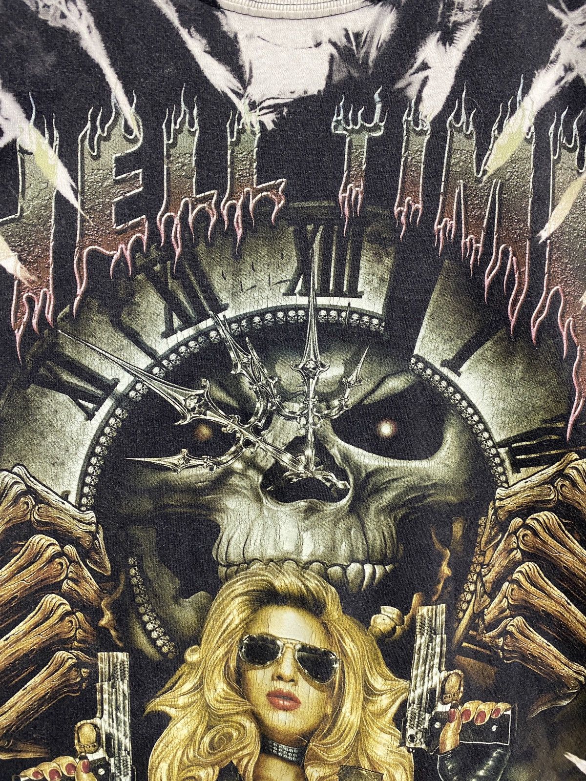 Affliction 💀 Vintage 90s Skull Sexy Girl Hell Time DeathT-Shirt Rare Size US L / EU 52-54 / 3 - 8 Thumbnail