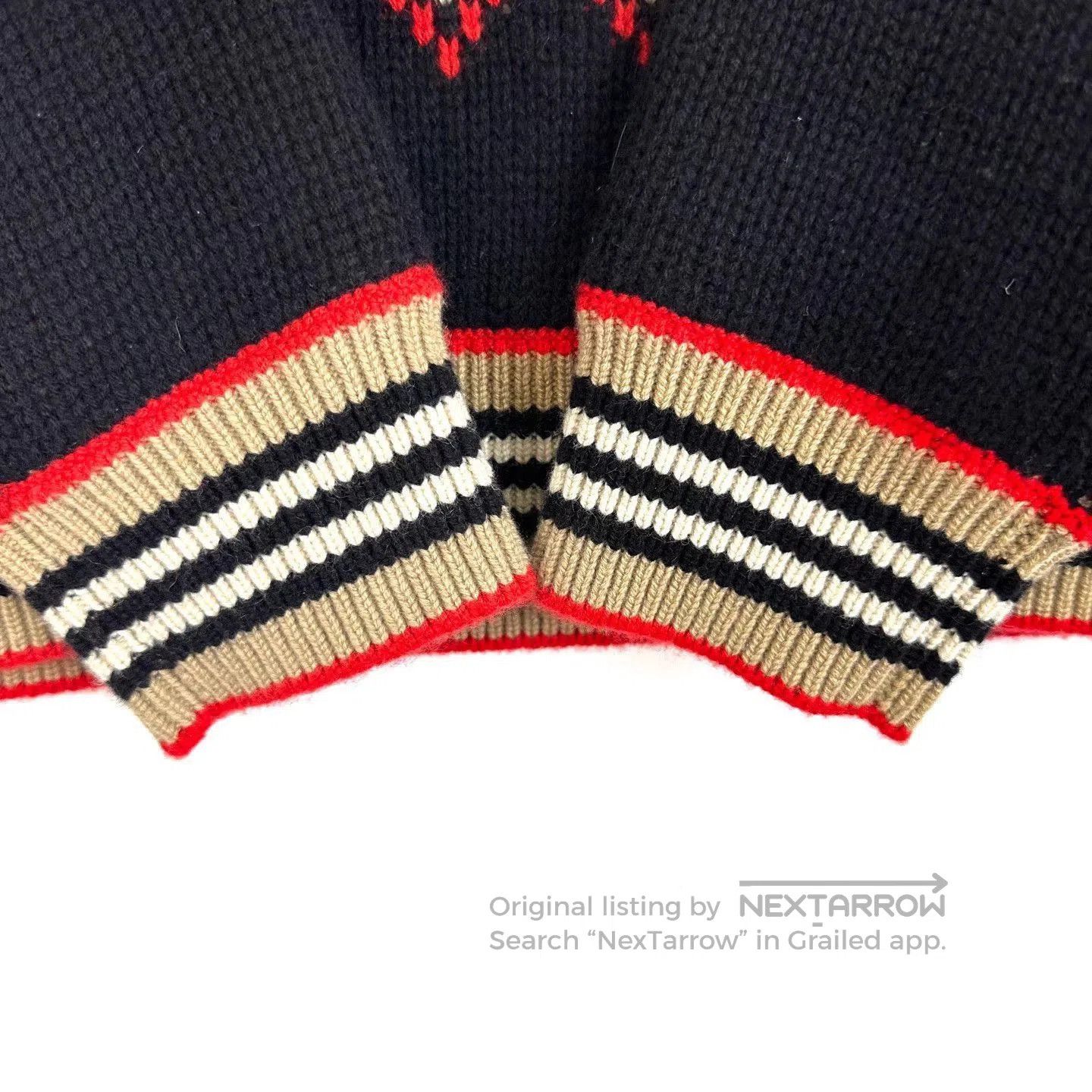 Burberry Red Patterned Long Sleeve Sweater. Size US S / EU 44-46 / 1 - 4 Thumbnail