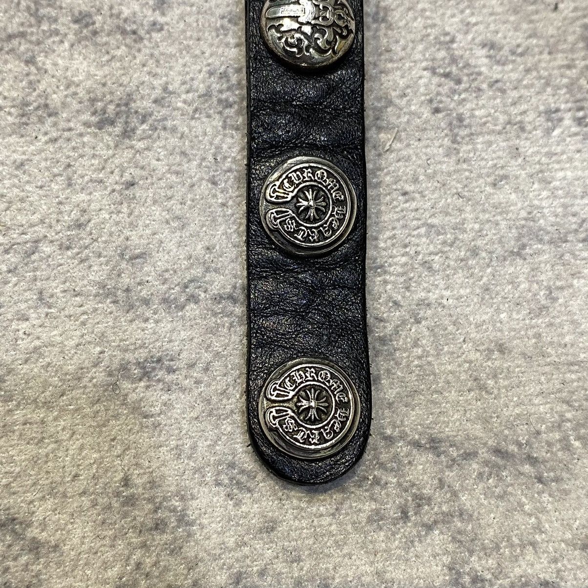 Chrome Hearts Chrome Hearts 2 Button 2 Snap Bracelet Cross black leather Size ONE SIZE - 3 Thumbnail
