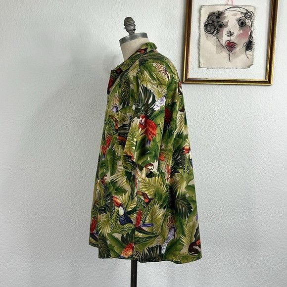 Vintage VTG Hawiian Tropical Bird of Paradise Jungle Forest Print Sh Size US XXL / EU 58 / 5 - 4 Thumbnail