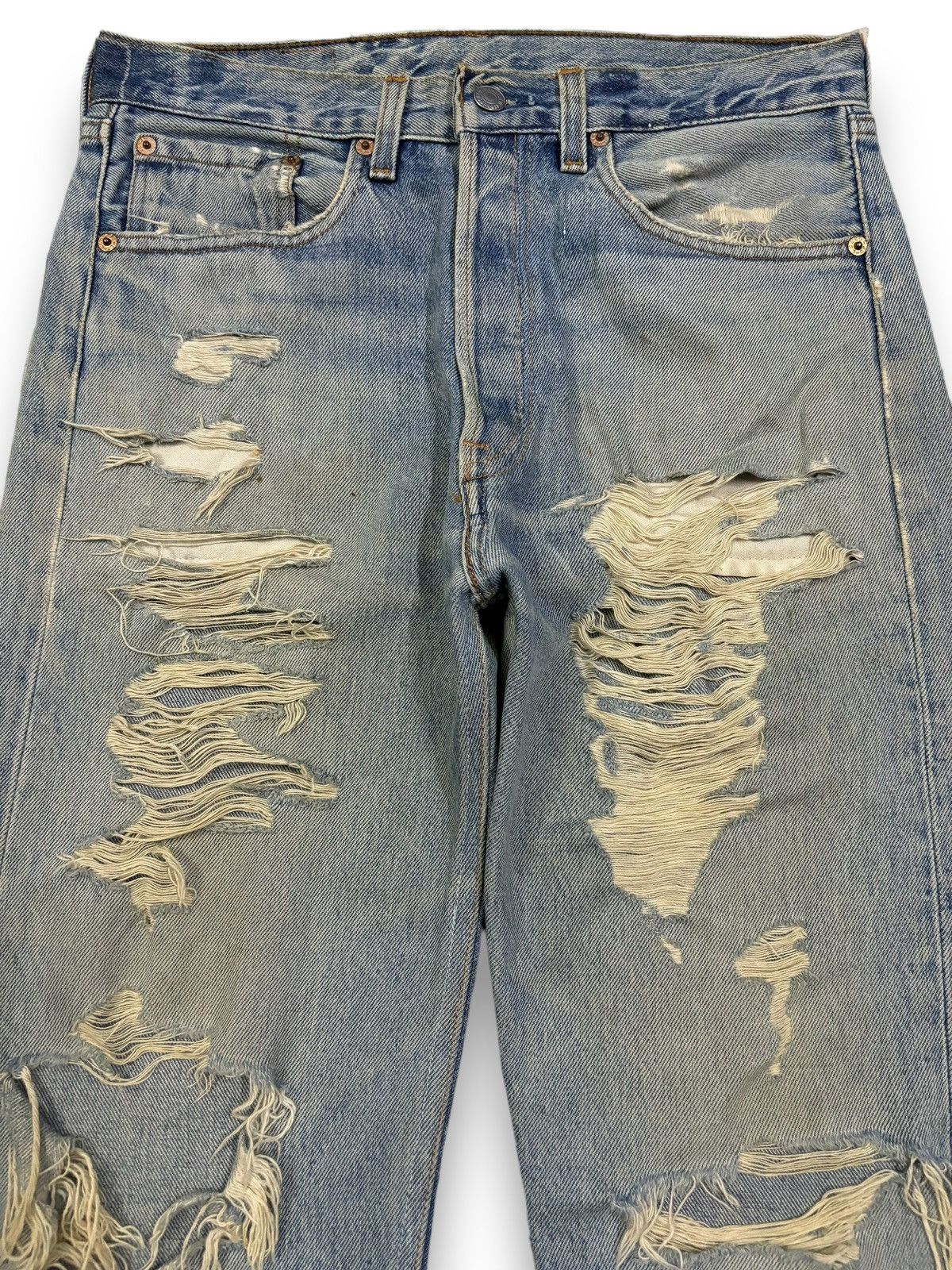 Levi's Vintage 90s Levis 501 Mud Wash Distressed Grunge Jeans Size US 30 / EU 46 - 3 Thumbnail