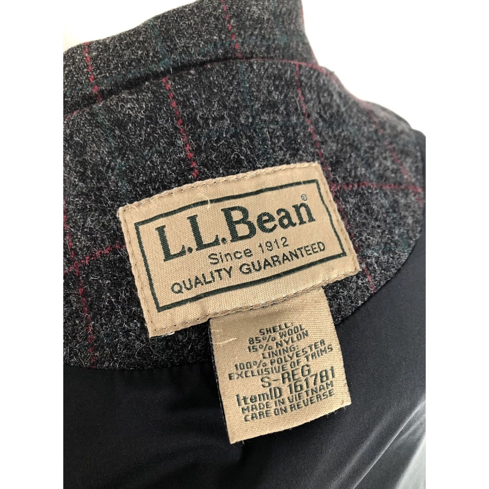 Vintage rare L.L. BEAN WOOL BLEND GORE WINDSTOPPER Heavy Duty Field Ranch Jacket S Mens Gray Red Size US S / EU 44-46 / 1 - 7 Thumbnail