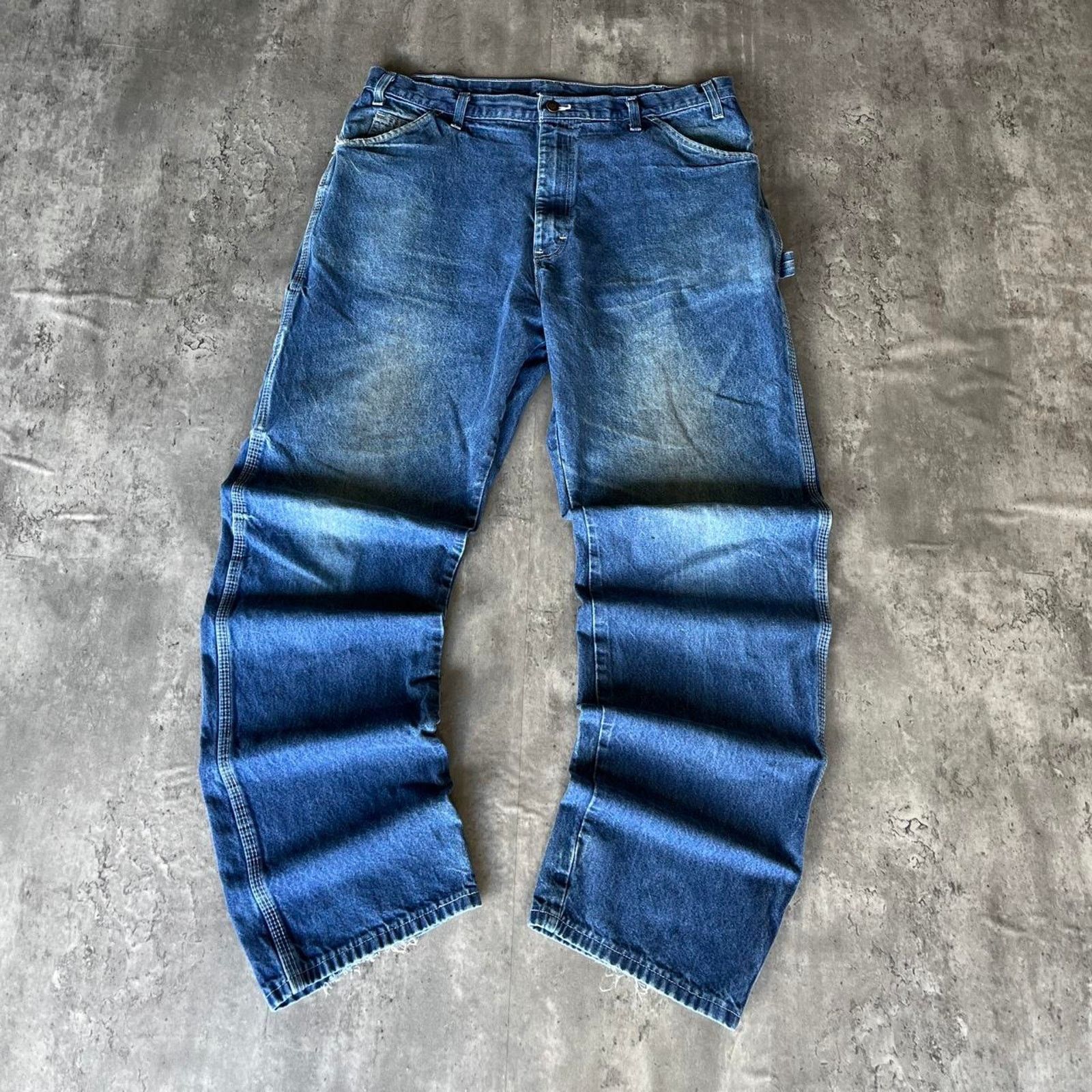 Carhartt × Dickies × Vintage Crazy Y2K Dickies Baggy Carpenter Denim Dungaree Jeans Size US 38 / EU 54 - 5 Thumbnail