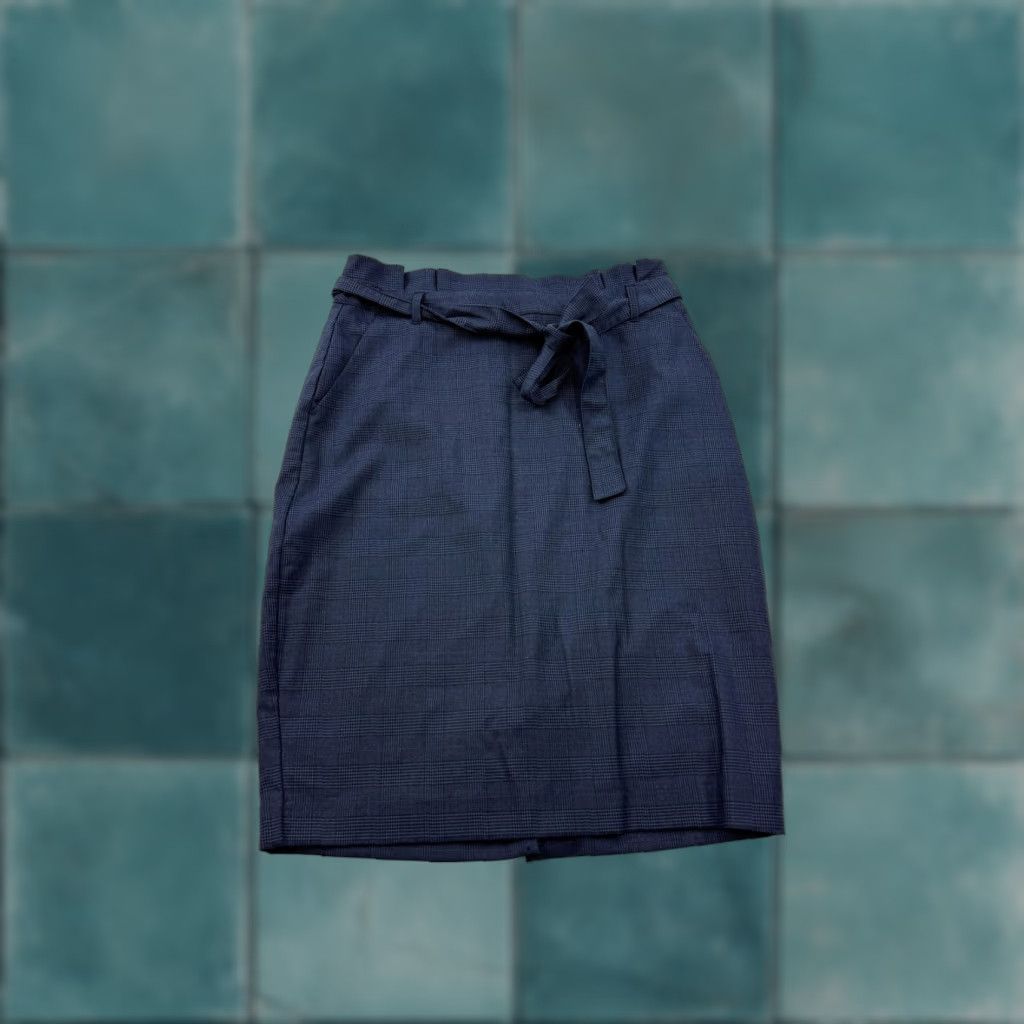 Banana Republic Banana Republic Skirt Womens 6P Blue Plaid Twill Pencil Lined Office Size 28" / US 6 / IT 42 - 1 Thumbnail
