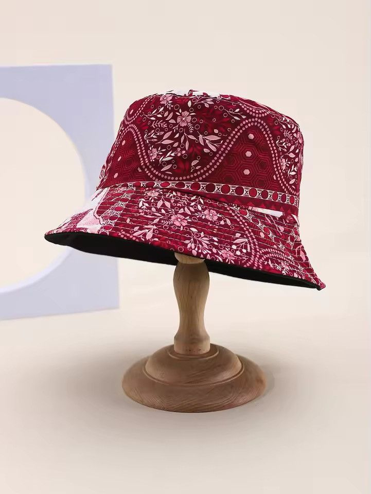 Japanese Brand Red Bandana Bucket Hat Size ONE SIZE - 1 Thumbnail