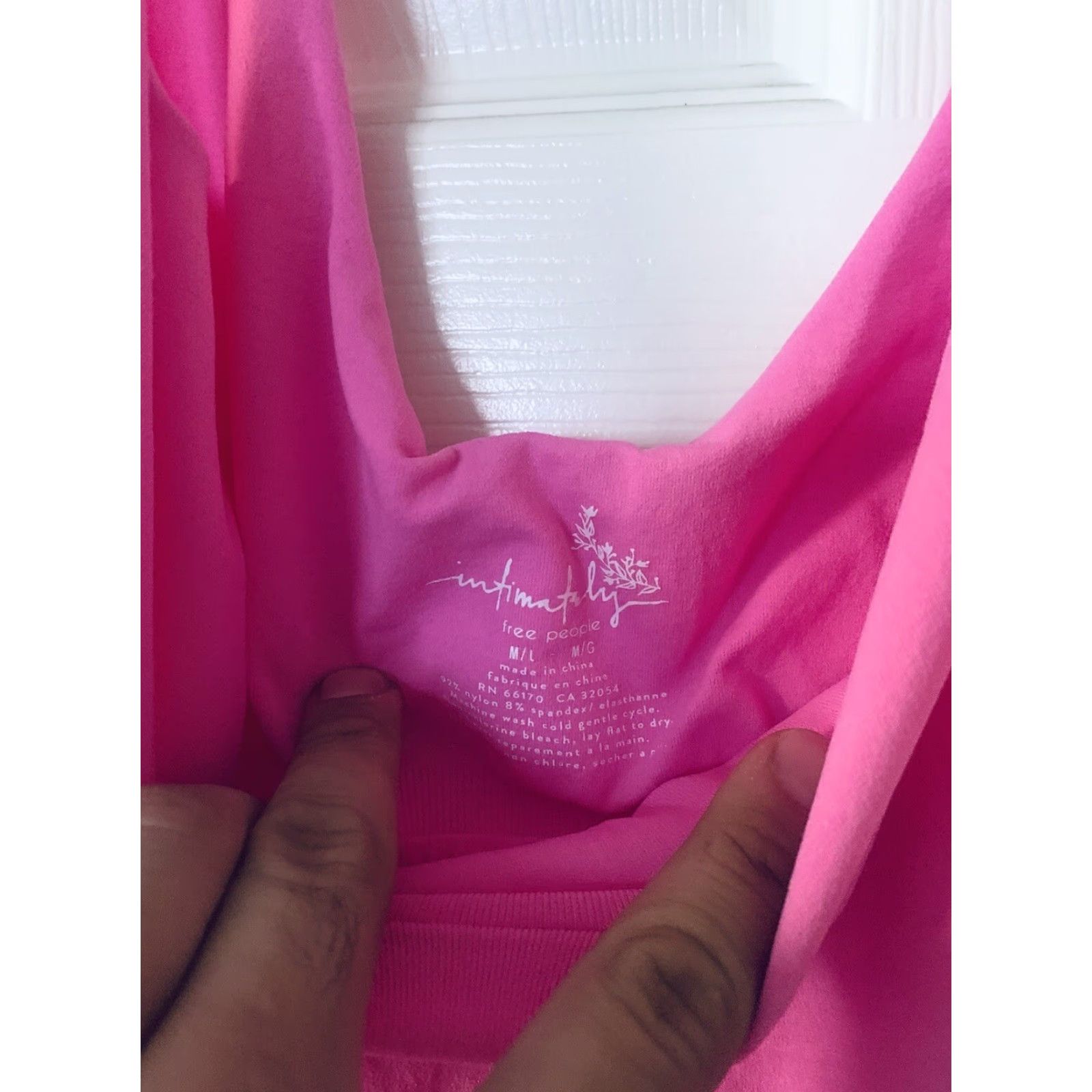 Free People VINTAGE Intimately Free People Pink Bodysuit M/L Top Boho Women’s Tank Strap Wide Strap Womens M/L Pink Size M / US 6-8 / IT 42-44 - 4 Thumbnail