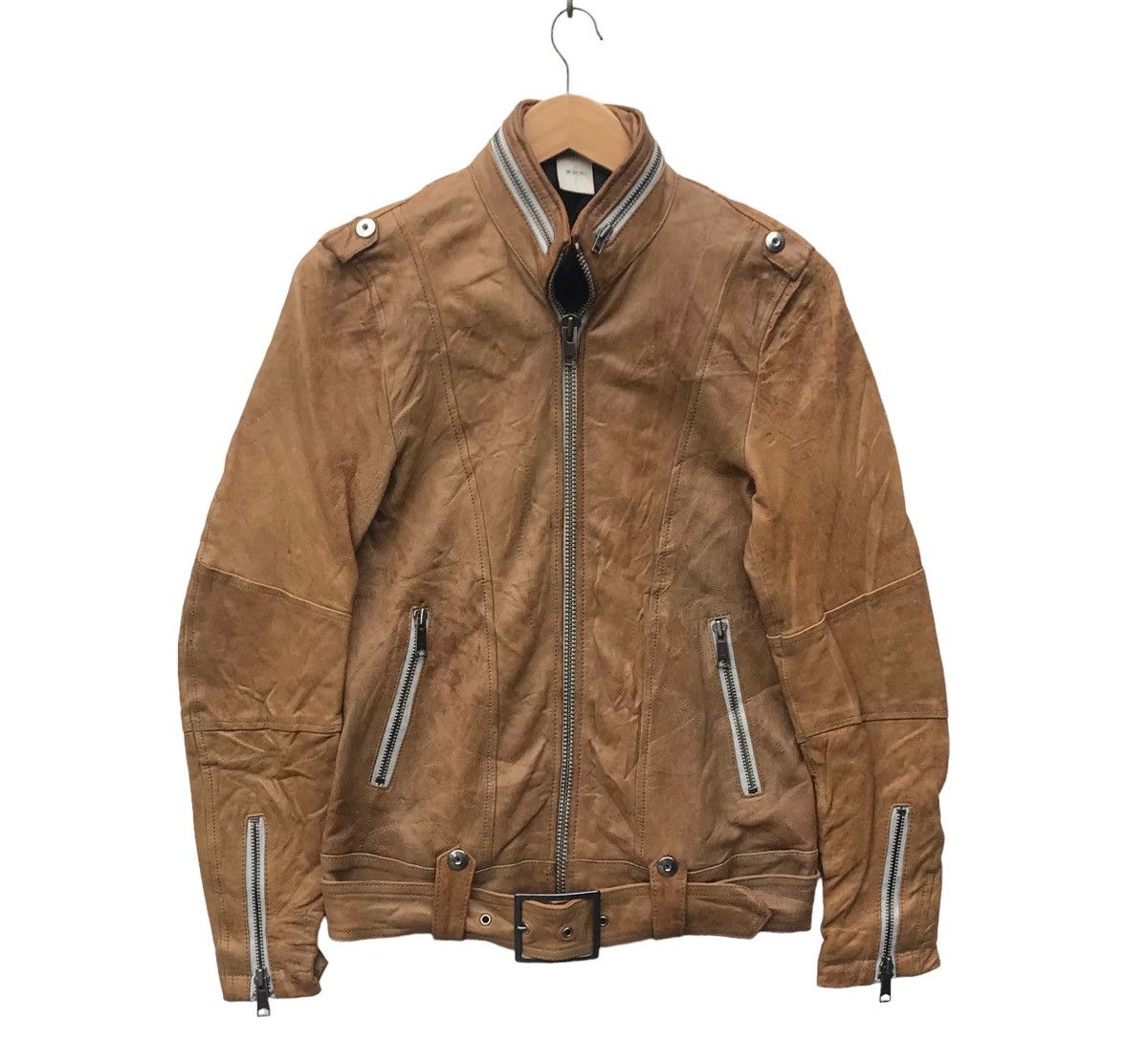 Leather Abx Biker Cafe Racer Leather Jacket Streetwear Jacket Size US S / EU 44-46 / 1 - 1 Thumbnail