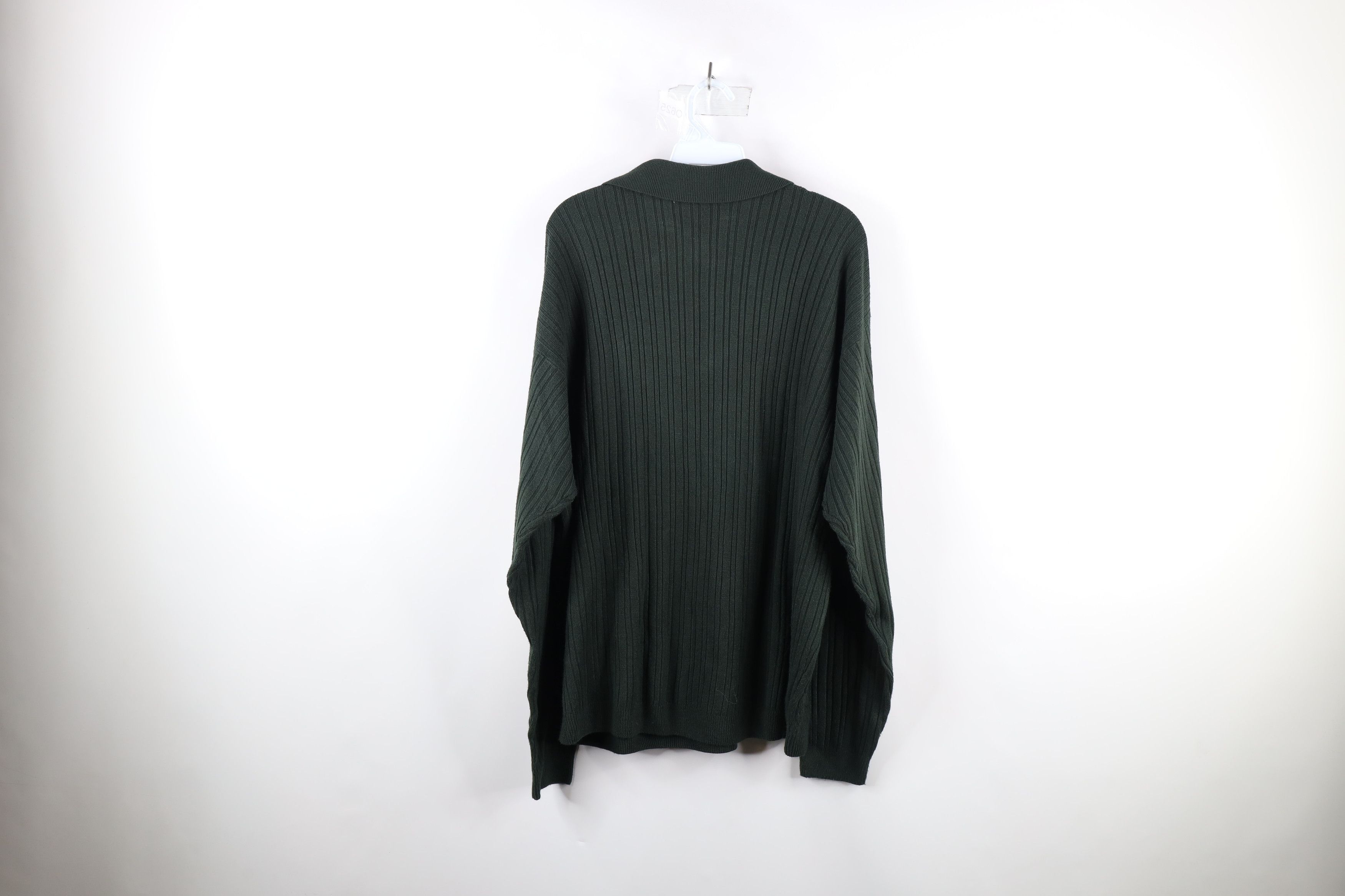 Vintage Vintage 90s Streetwear Knit Collared Polo Sweater Green Size US XL / EU 56 / 4 - 5 Thumbnail