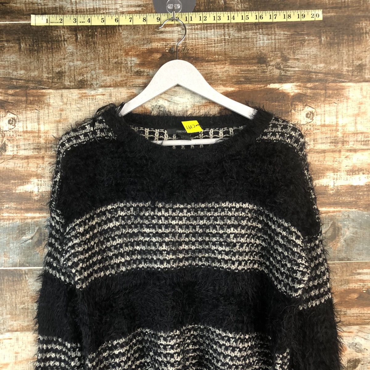 Japanese Brand DL Forever 21 Stripe Black Knitwear #C397 Size S / US 4 / IT 40 - 2 Thumbnail