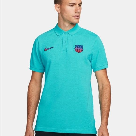 Nike NIKE x FC BARCELONA TEAL POLO T-SHIRT SZ LARGE L Size US L / EU 52-54 / 3 - 1 Thumbnail