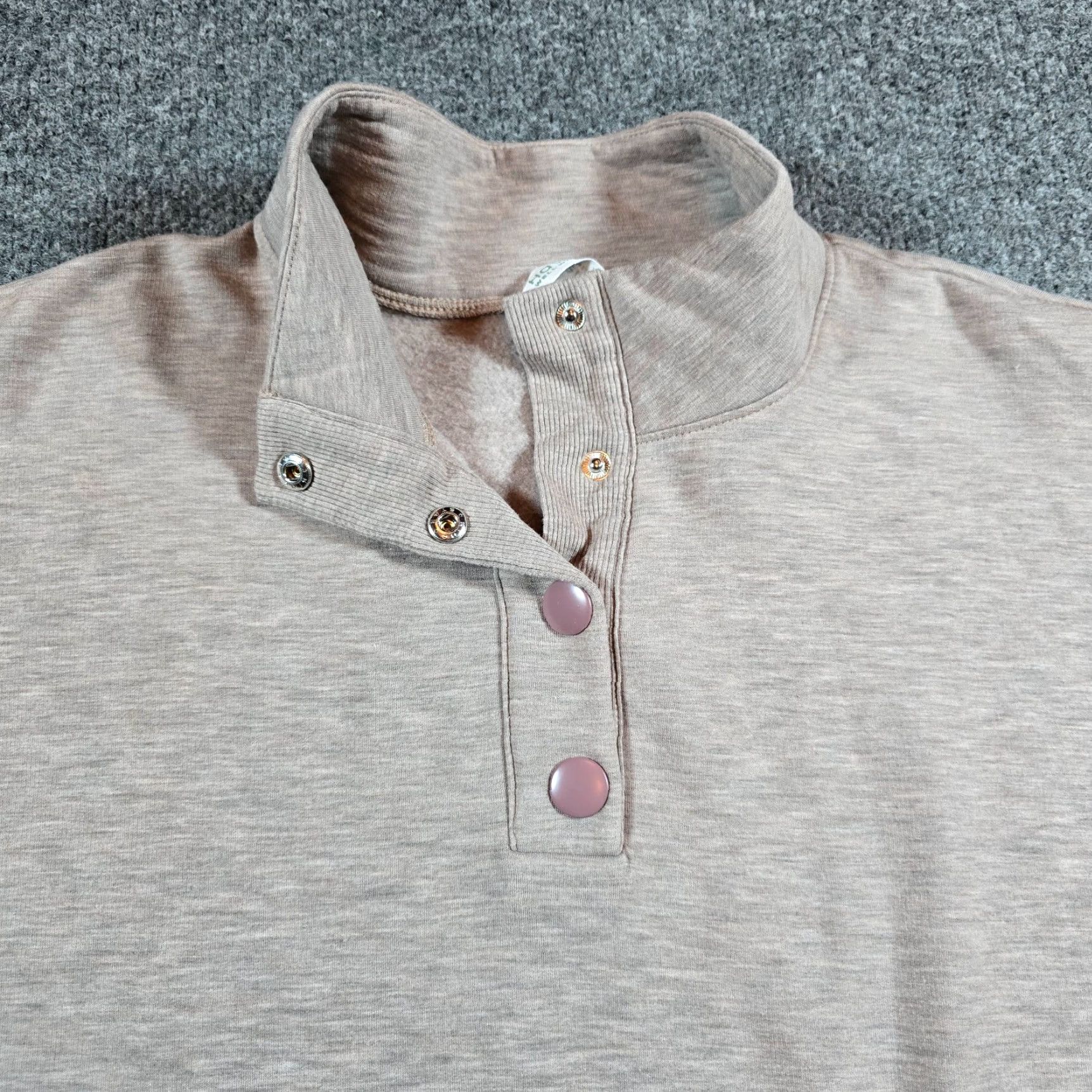Vintage Haven Well Within Sweater Women Large Gray Henley Snap Sweatshirt Capsule Basic Size L / US 10 / IT 46 - 2 Thumbnail