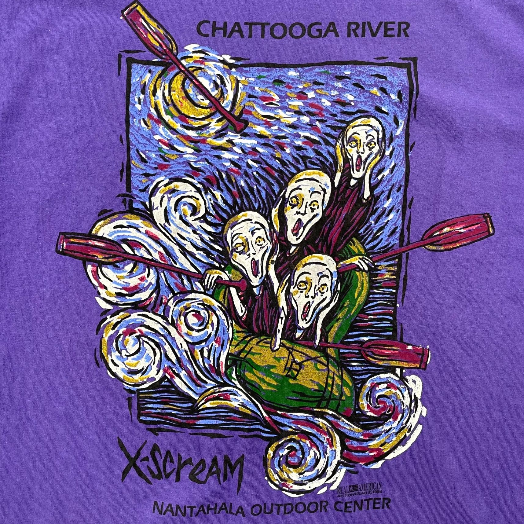 Vintage VINTAGE Hanes Heavyweight The Scream Shirt XL Purple Graphic Print 90s Psychedelic Mens Size US XL / EU 56 / 4 - 4 Thumbnail
