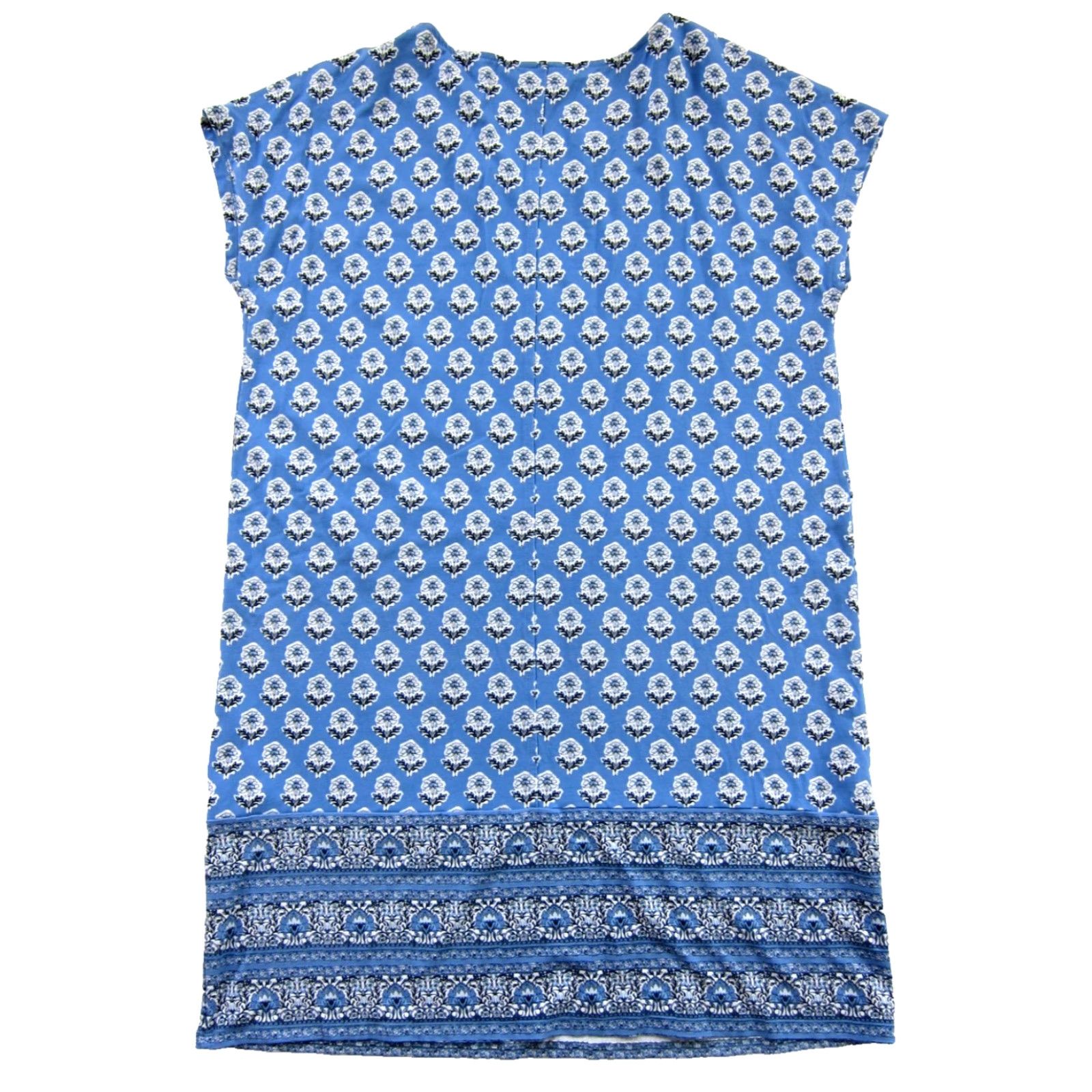 J. Jill J.Jill Blue White Floral Stretch Cap Sleeve Shift Tunic Dress Small Petite Size S / US 4 / IT 40 - 2 Thumbnail