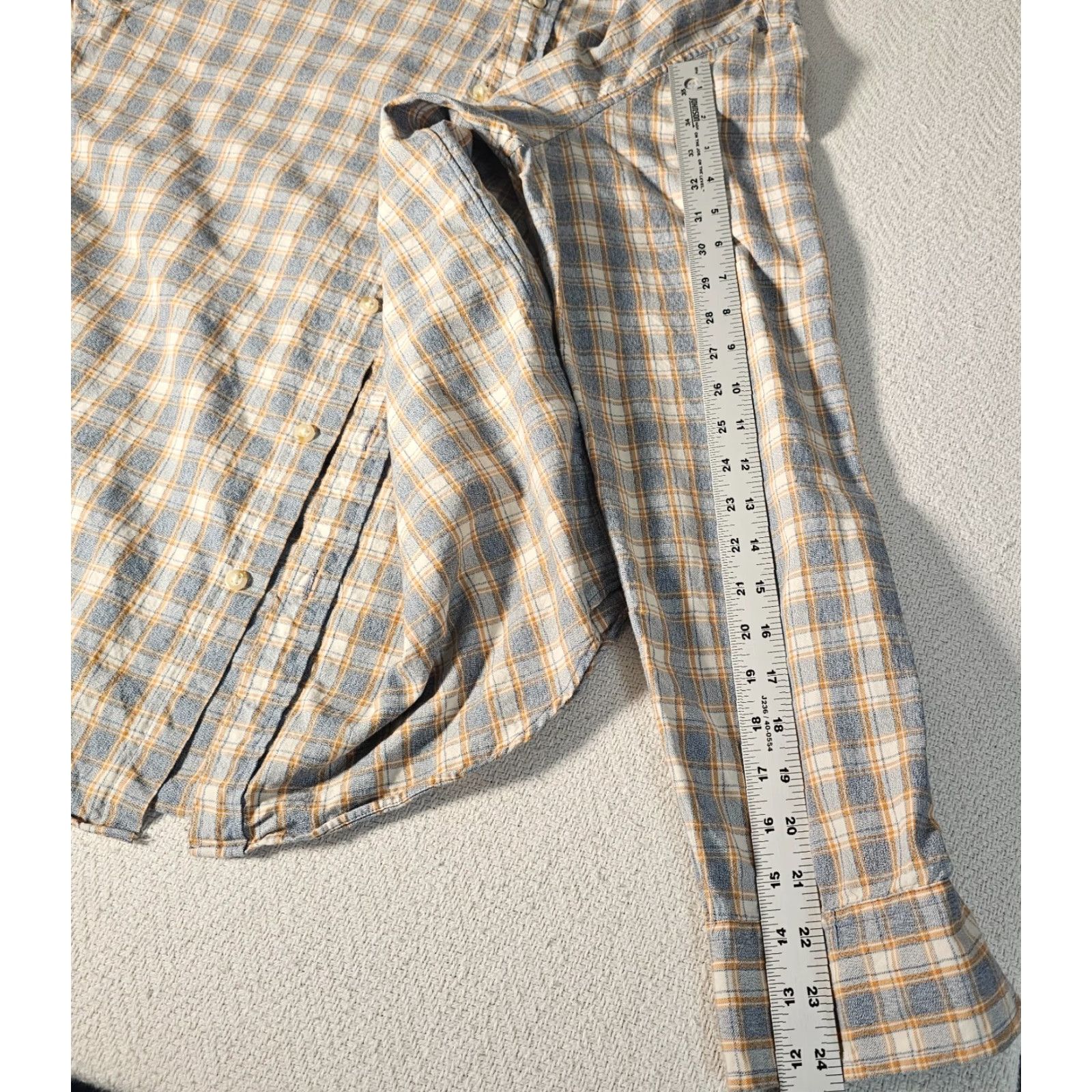 J.Crew VINTAGE J.CREW Men's Cotton Chambray Shirt Long Sleeve Casual Button-Down Plaid Blue Yellow XL Size US XL / EU 56 / 4 - 7 Thumbnail