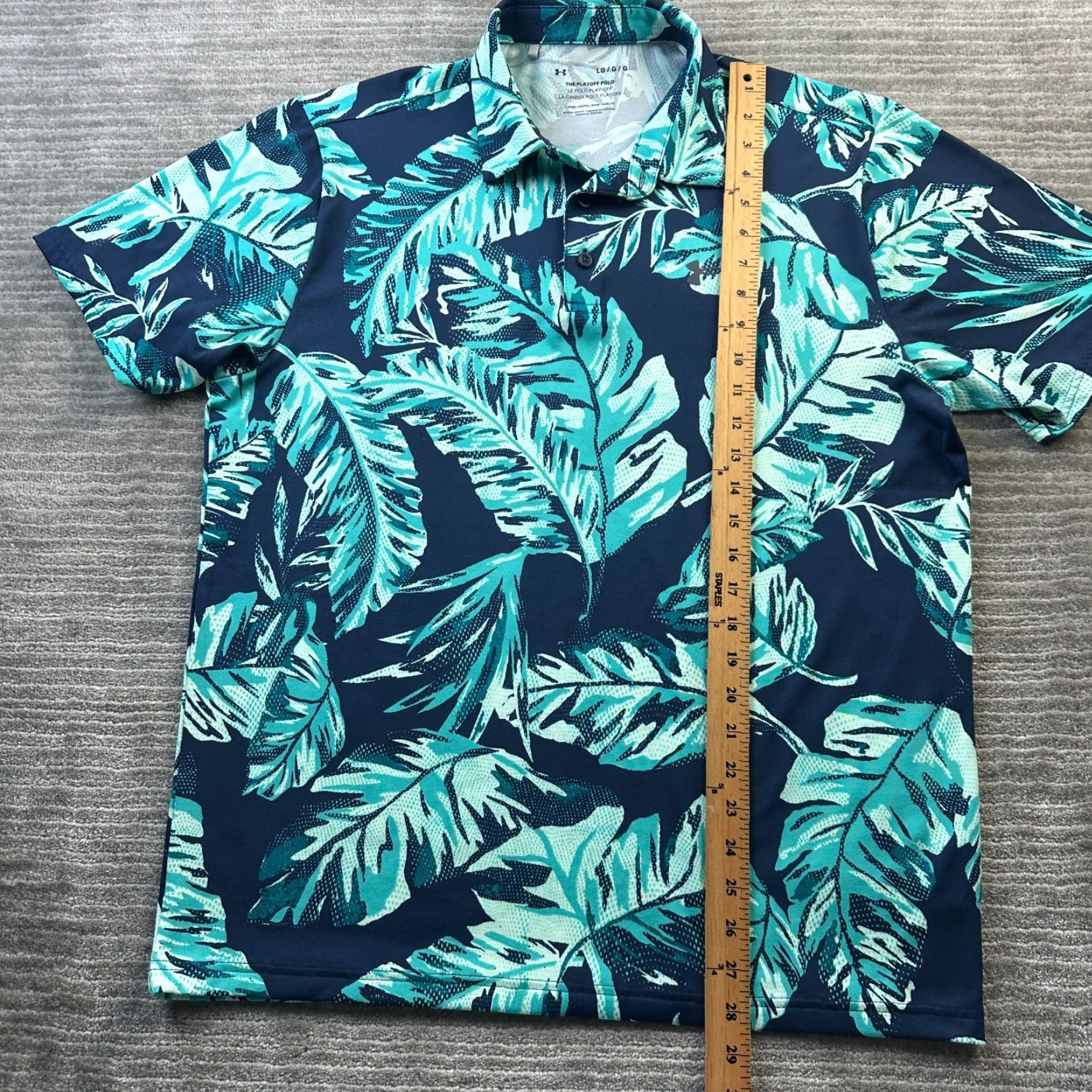 Under Armour Under Armour Polo Shirt Mens Large Green Golf All Over Print Playoff Printed Shirt Size US L / EU 52-54 / 3 - 8 Thumbnail