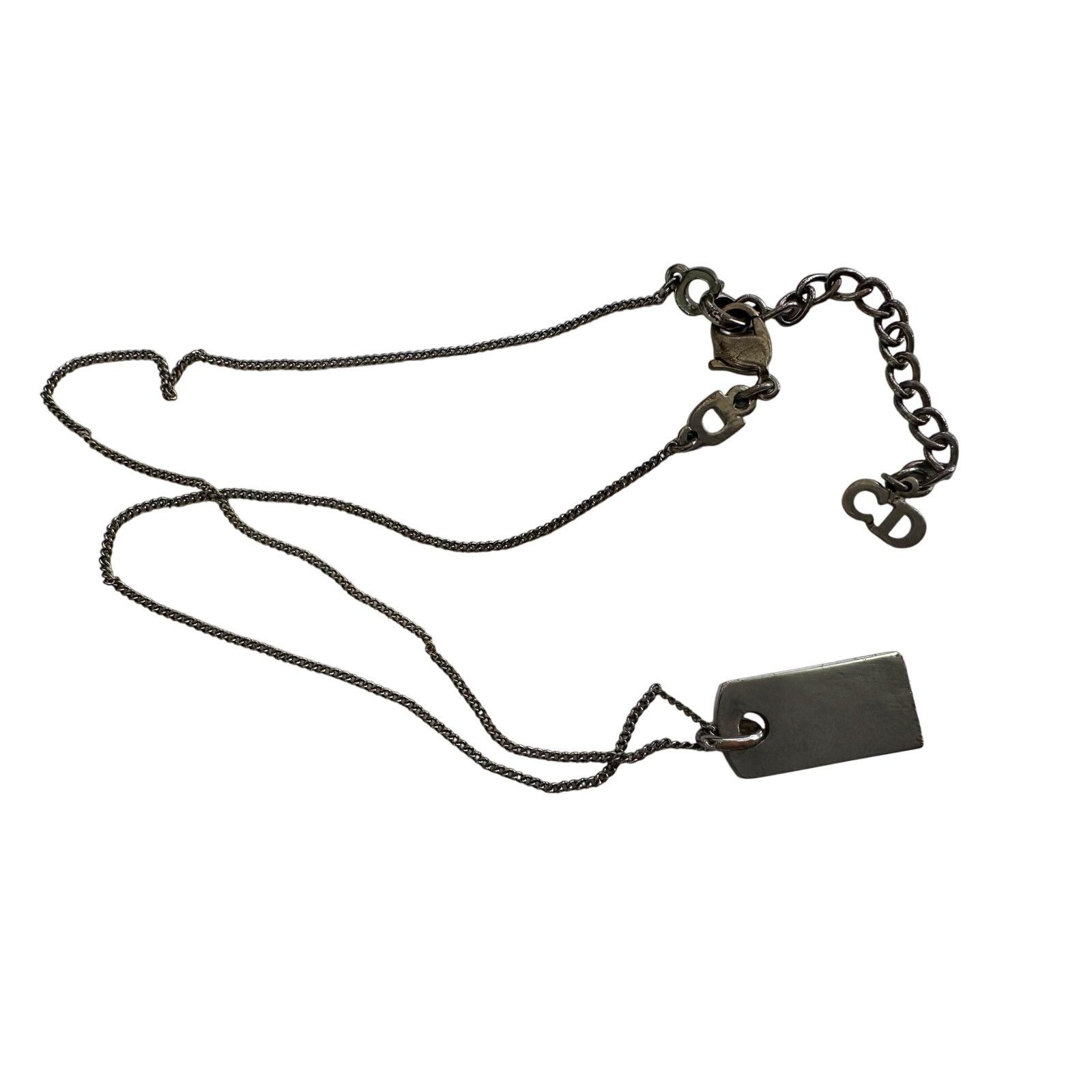 Dior Christian Dior Dog Tag Style Necklace - Gunmetal Size ONE SIZE - 8 Thumbnail