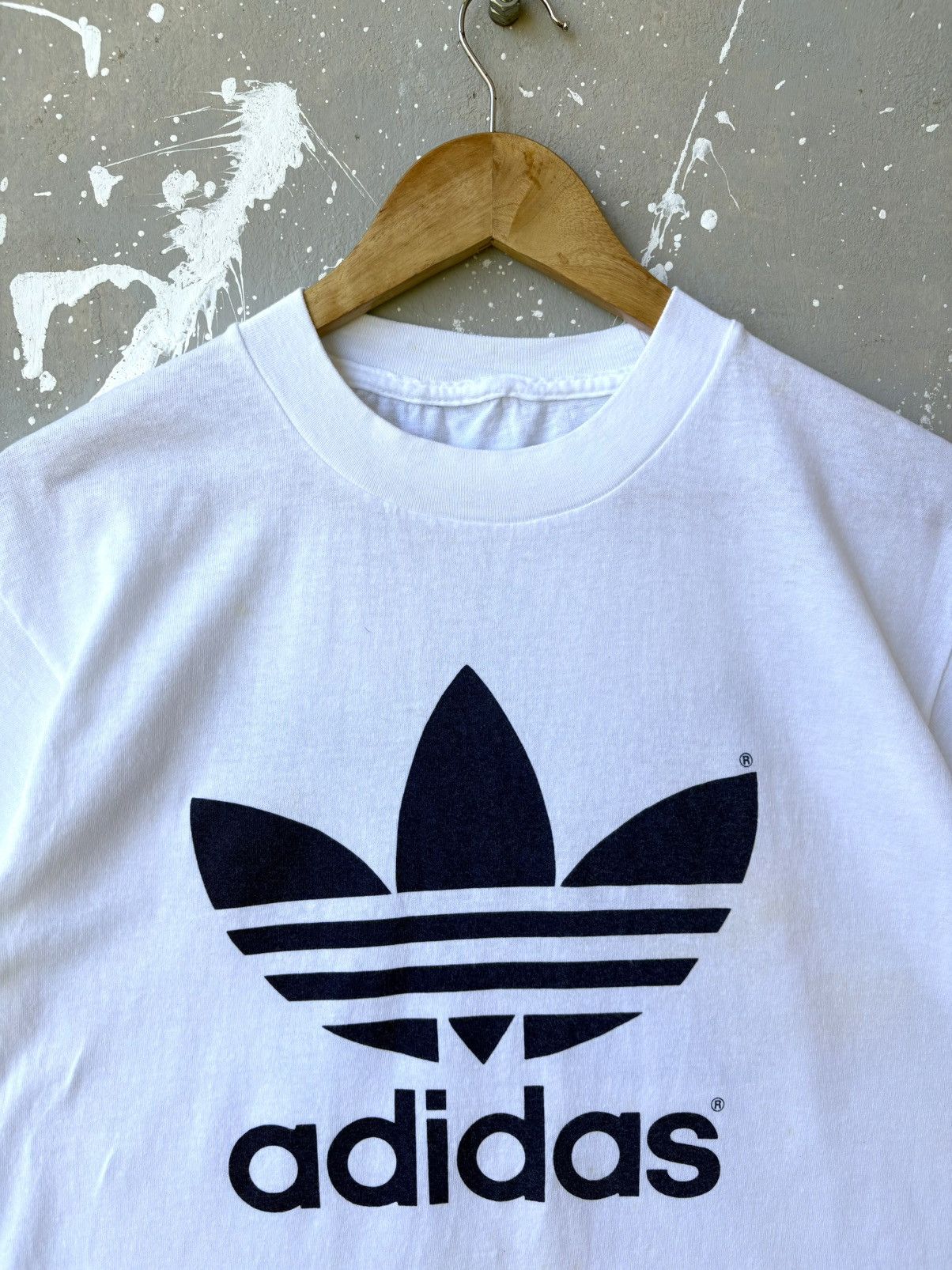 Adidas Vintage 80s Adidas Trefoil Double Sided Print Tee Size US M / EU 48-50 / 2 - 2 Thumbnail