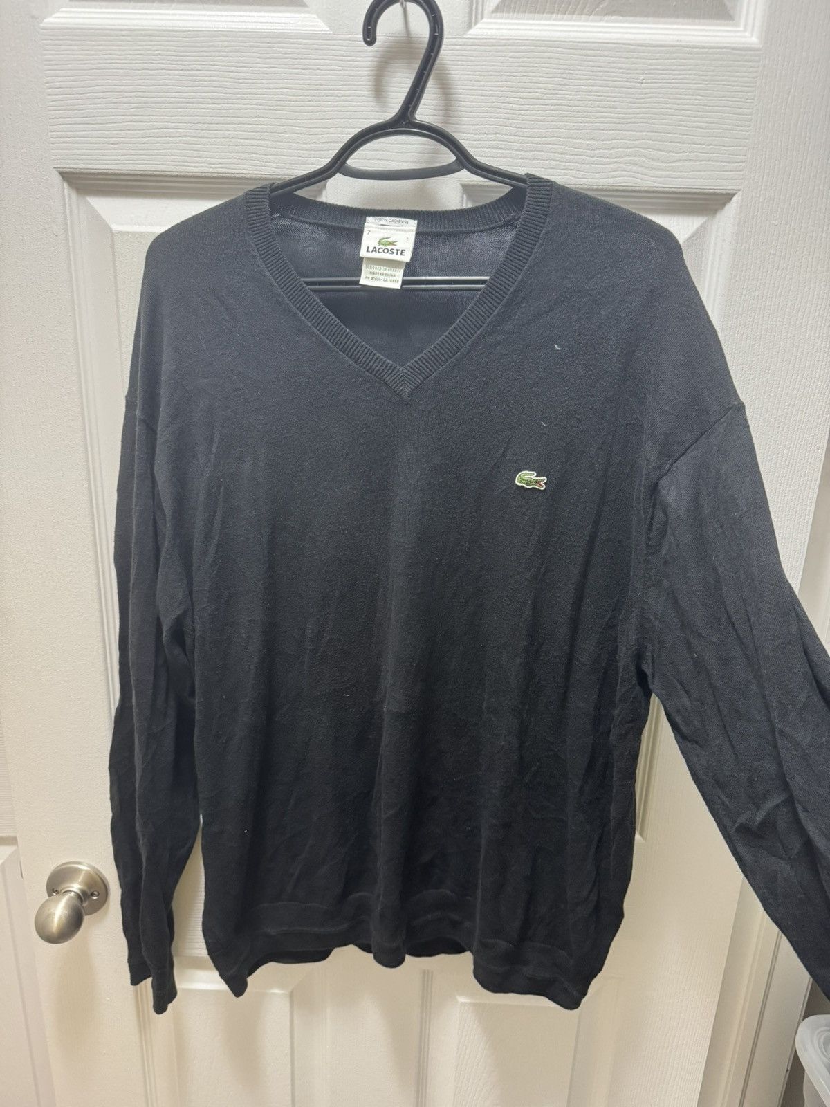 Lacoste Lacoste Vintage V-Neck Overshirt Designer Cashmere Cotton Size US L / EU 52-54 / 3 - 2 Thumbnail