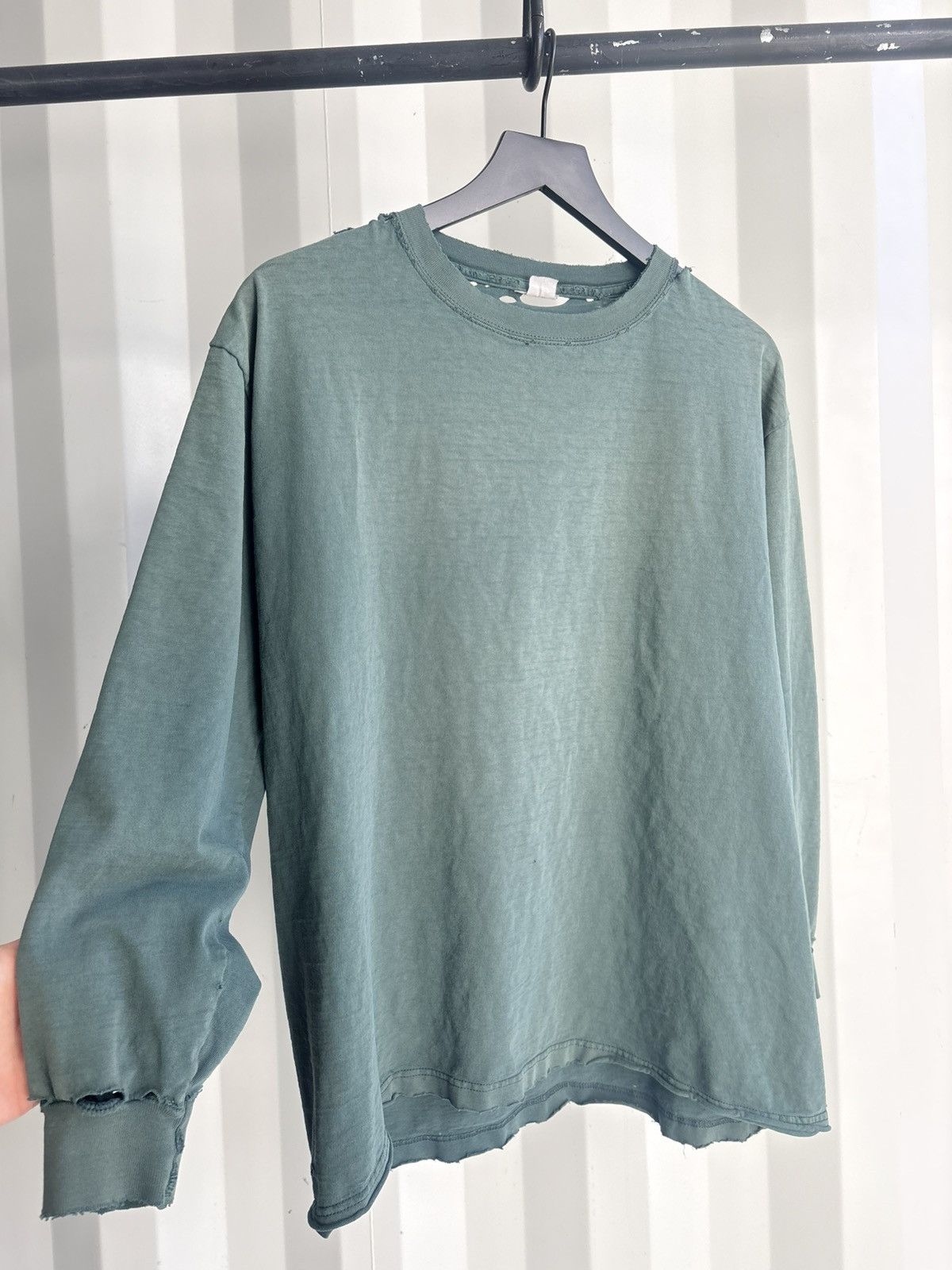 Vintage Thrashed Blank Faded Distressed Shirt GRUNGE Size US L / EU 52-54 / 3 - 6 Thumbnail