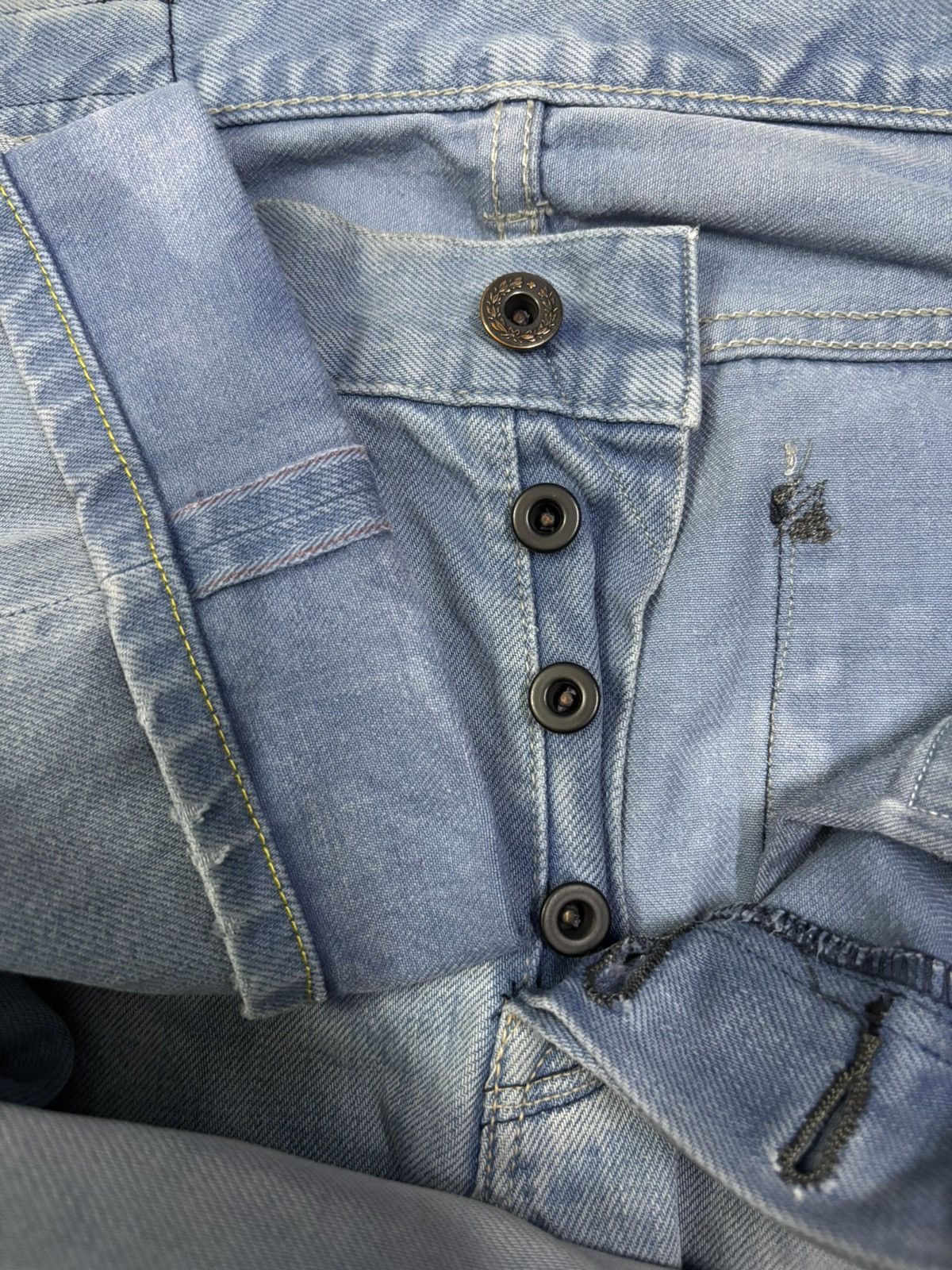 Hysteric Glamour Vintage Kuro Selvedge Acid Wash Distressed Grunge Jeans Size US 30 / EU 46 - 5 Thumbnail