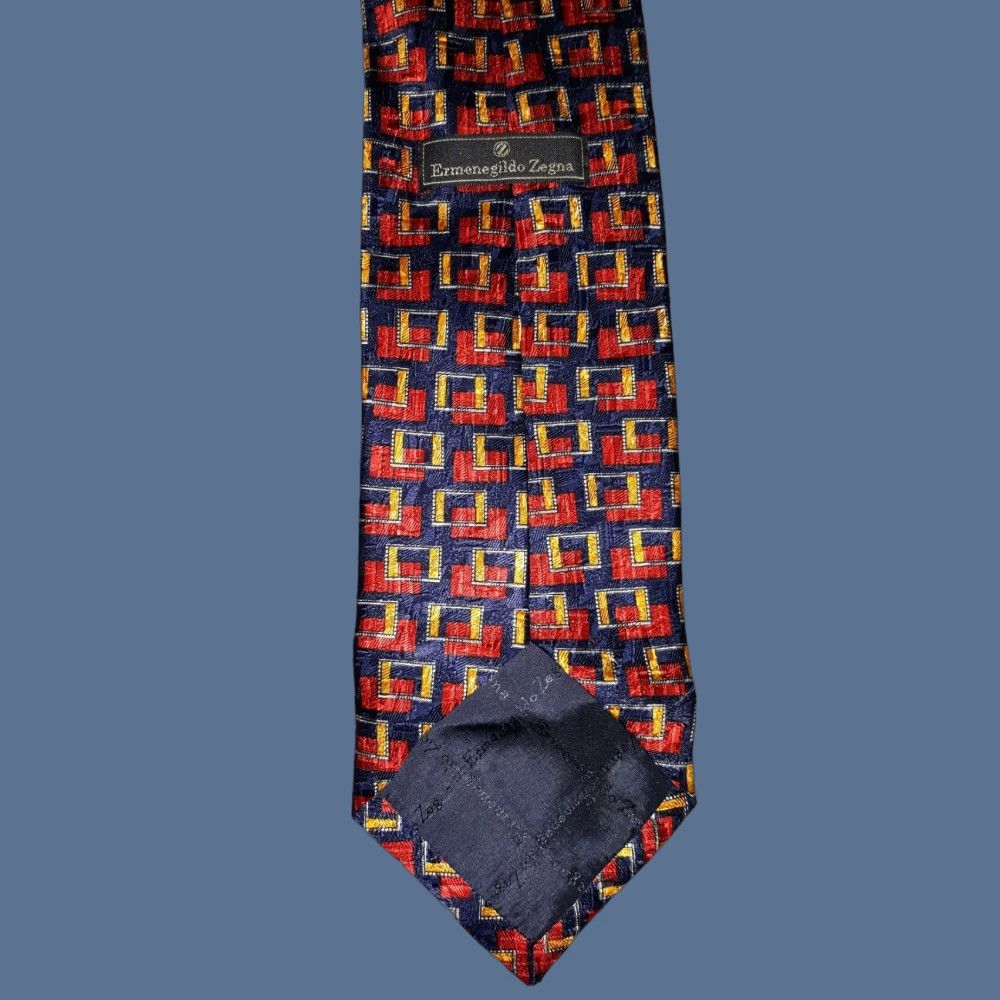 Ermenegildo Zegna ERMENEGILDO ZEGNA Tie 100% Silk Multi color Paisley Pattern Red Blue RARE Italy Men's Tied Size ONE SIZE - 1 Thumbnail