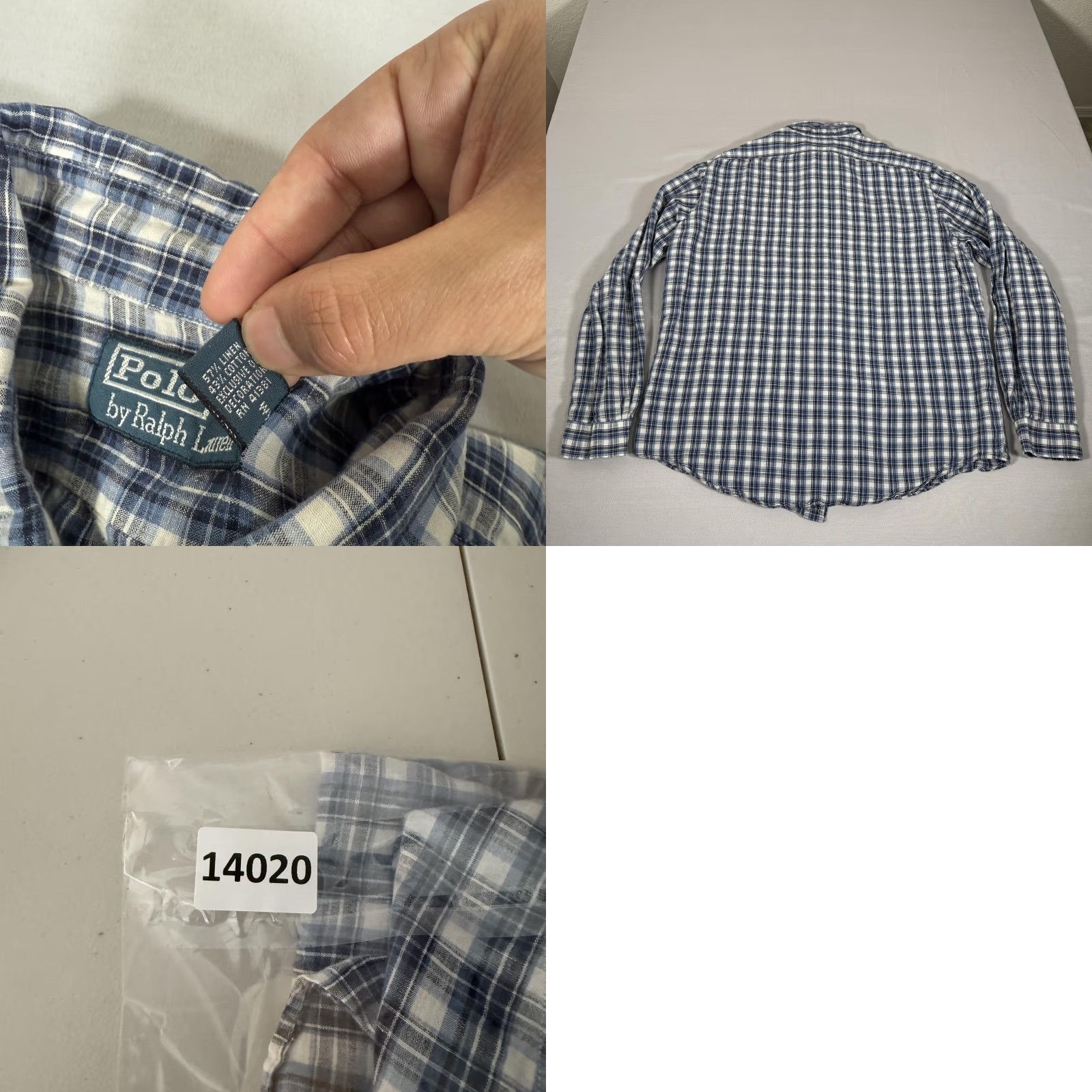 Polo Ralph Lauren VINTAGE Polo Ralph Lauren Shirt Mens XL Blue Plaid Linen Long Sleeve Button Down Preppy Size US XL / EU 56 / 4 - 8 Thumbnail