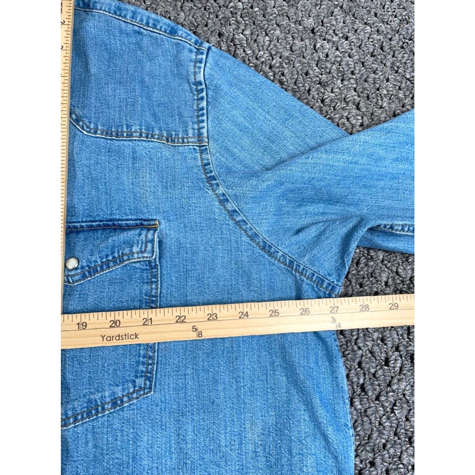H&M H&M Shirt Denim Pearl Snap Western Cowboy Grunge Casual Workwear Blue XL Mens Size US XL / EU 56 / 4 - 6 Thumbnail